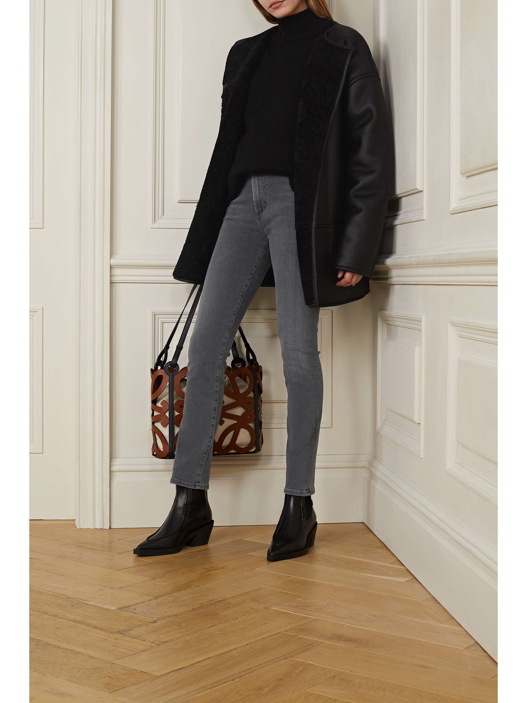 Black Olivia high-rise slim-leg jeans 