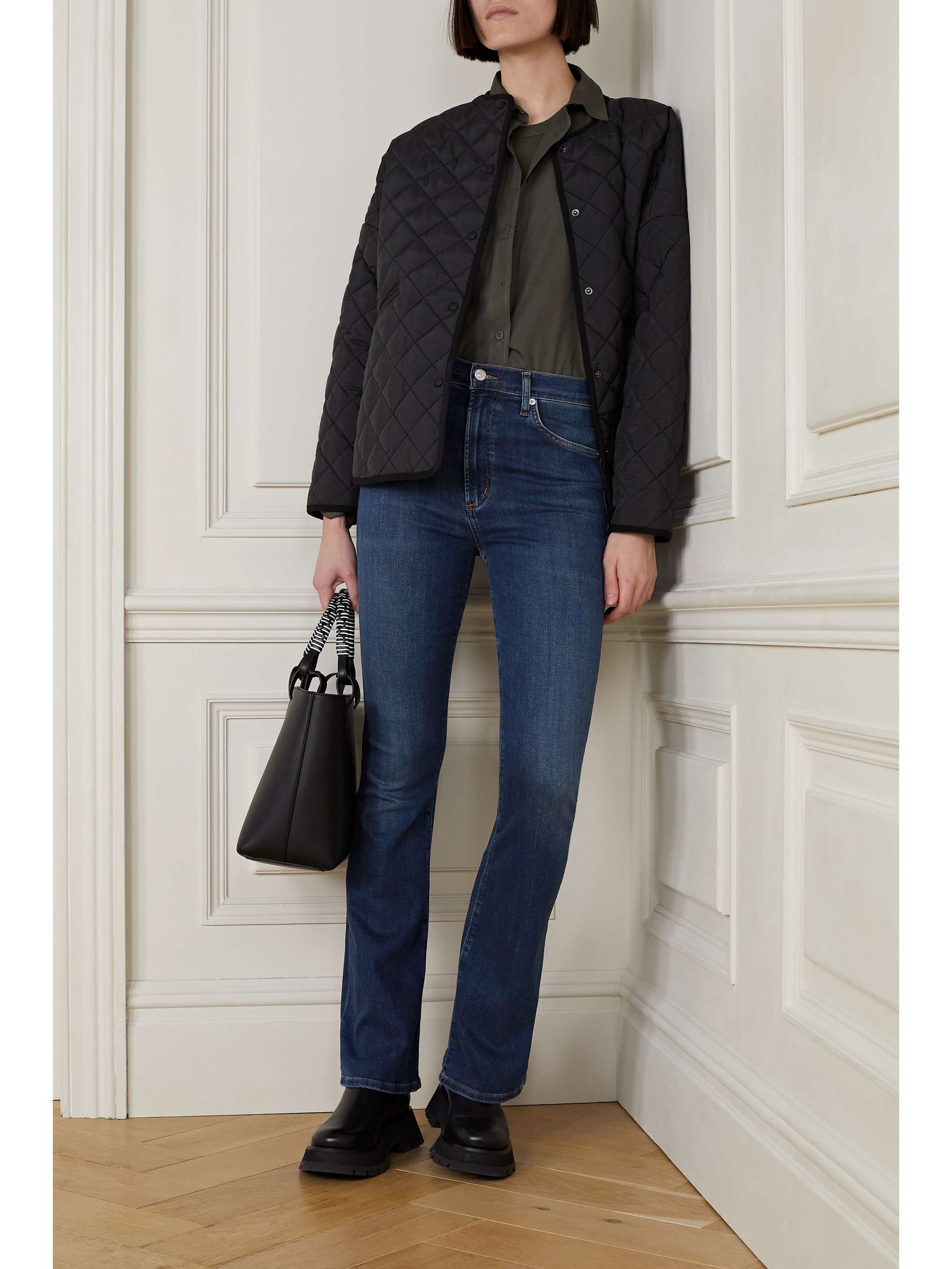 Dark denim Lilah high-rise flared jeans 