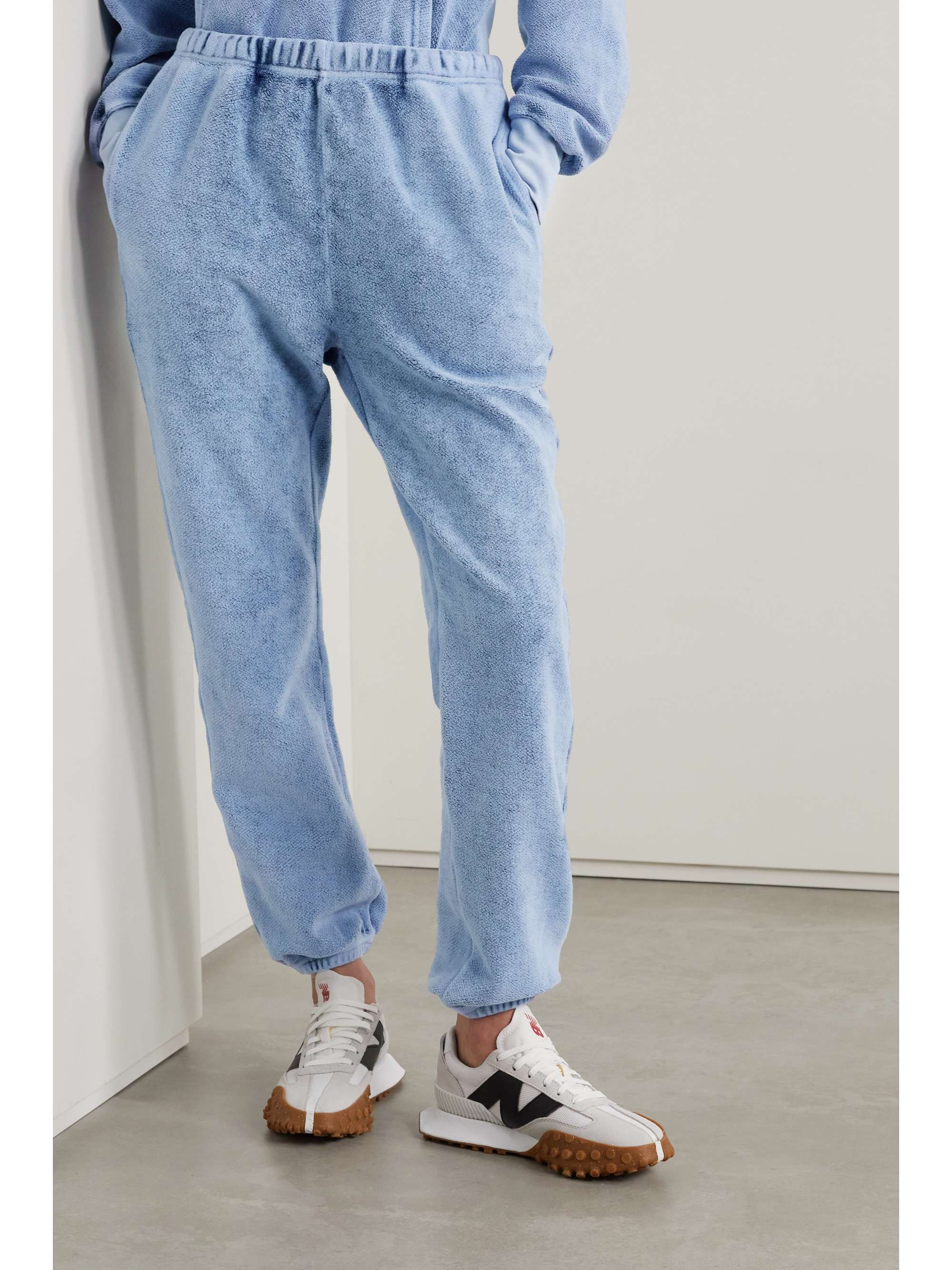 Navy Cotton-fleece track pants | LES 