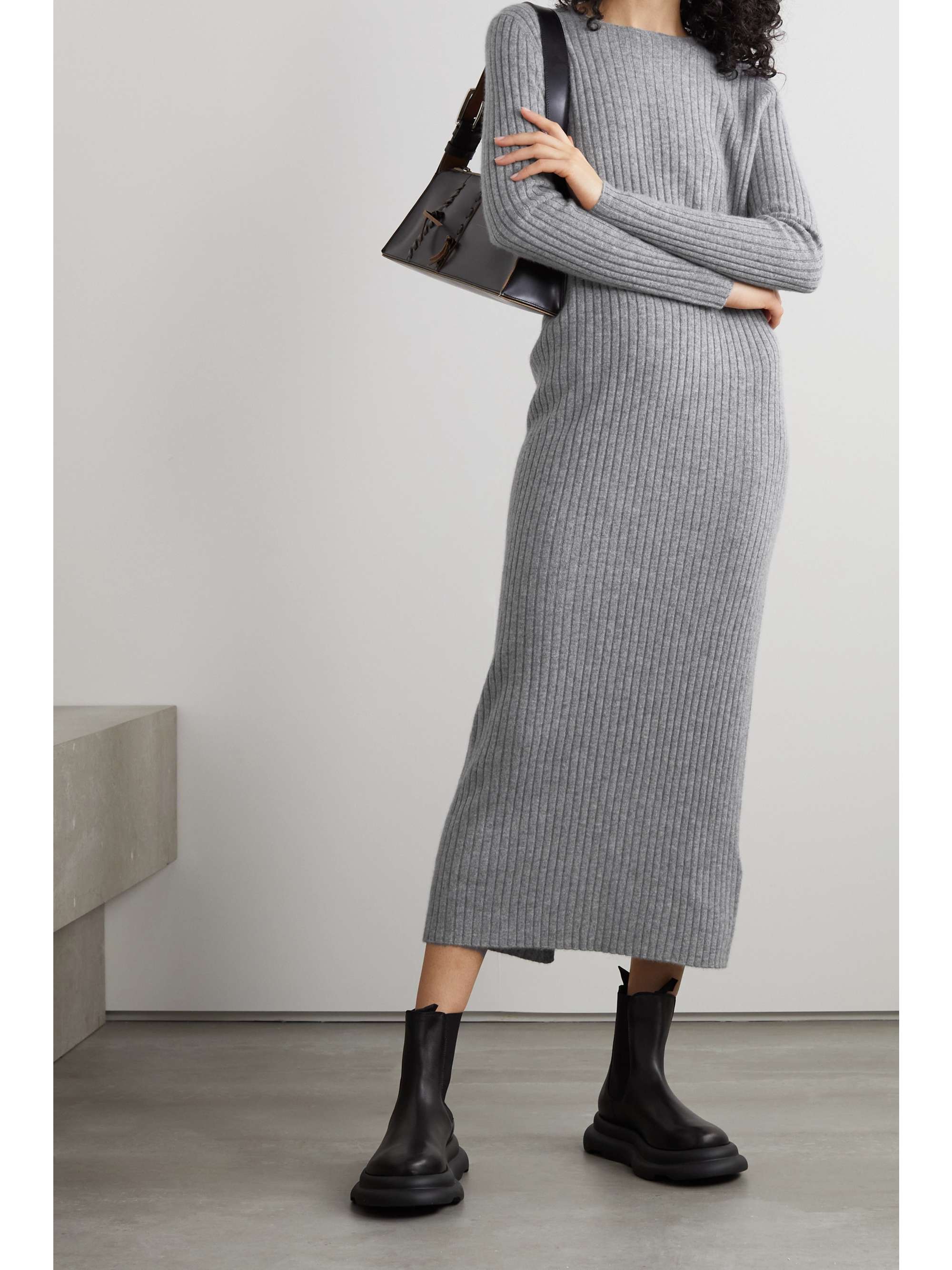 grey midi dress
