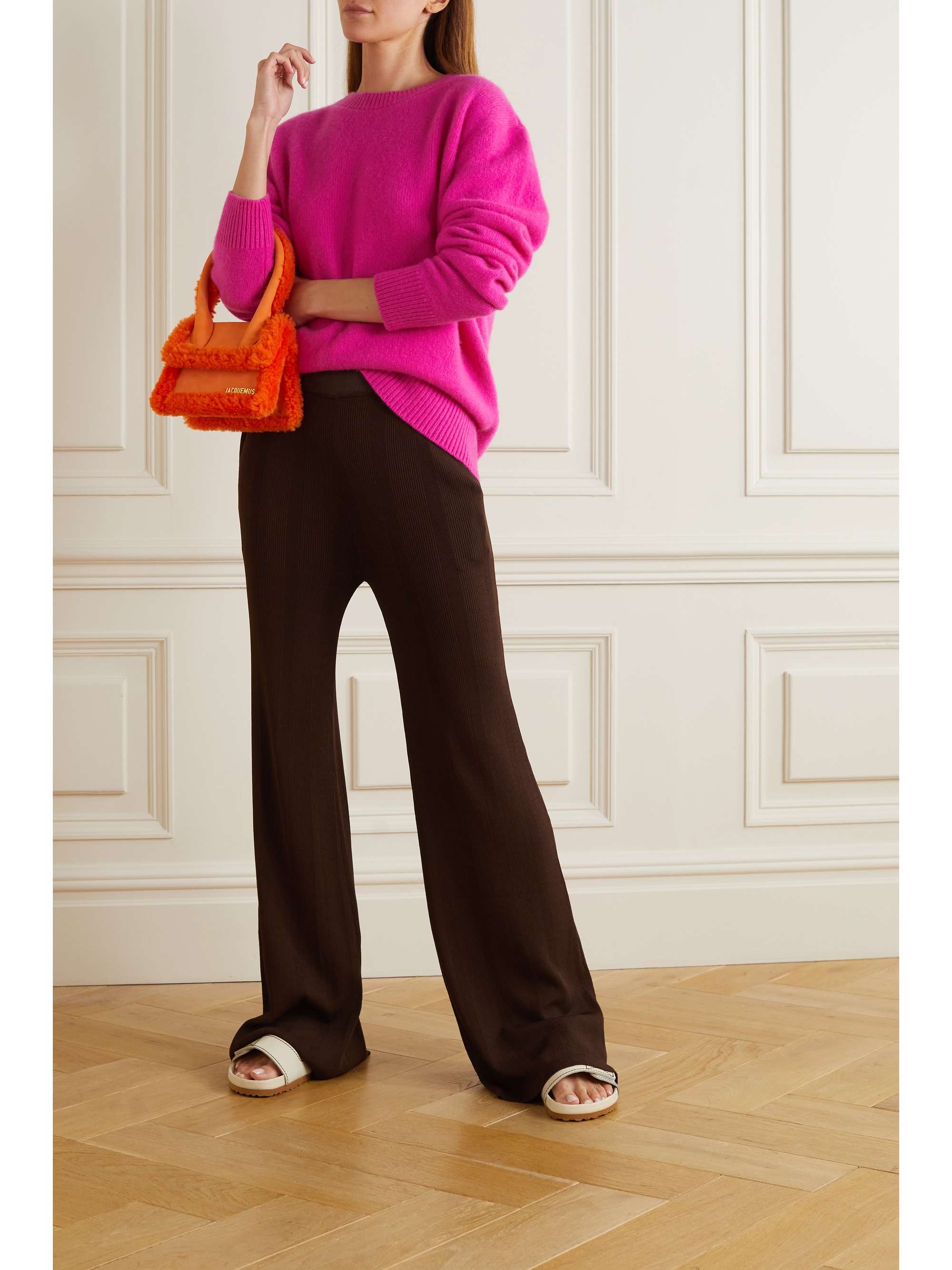 neon pink cashmere sweater