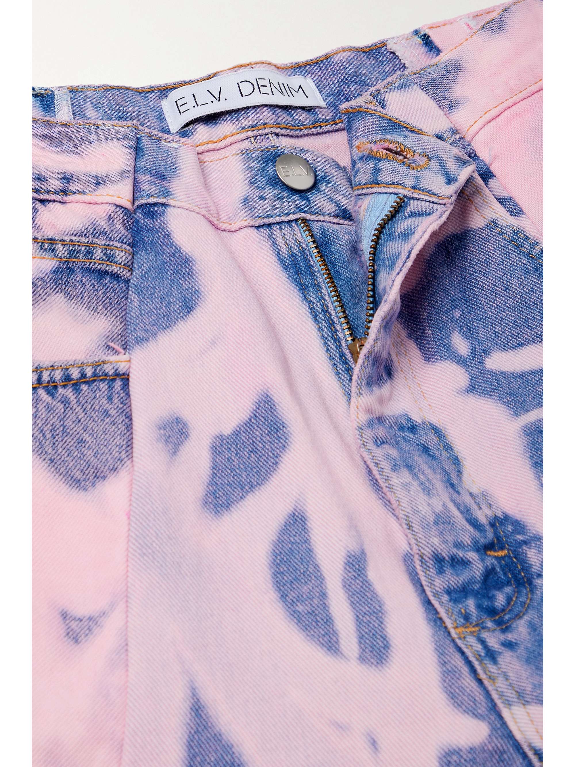 E.L.V. DENIM + NET SUSTAIN The Twin frayed high-rise wide-leg jeans