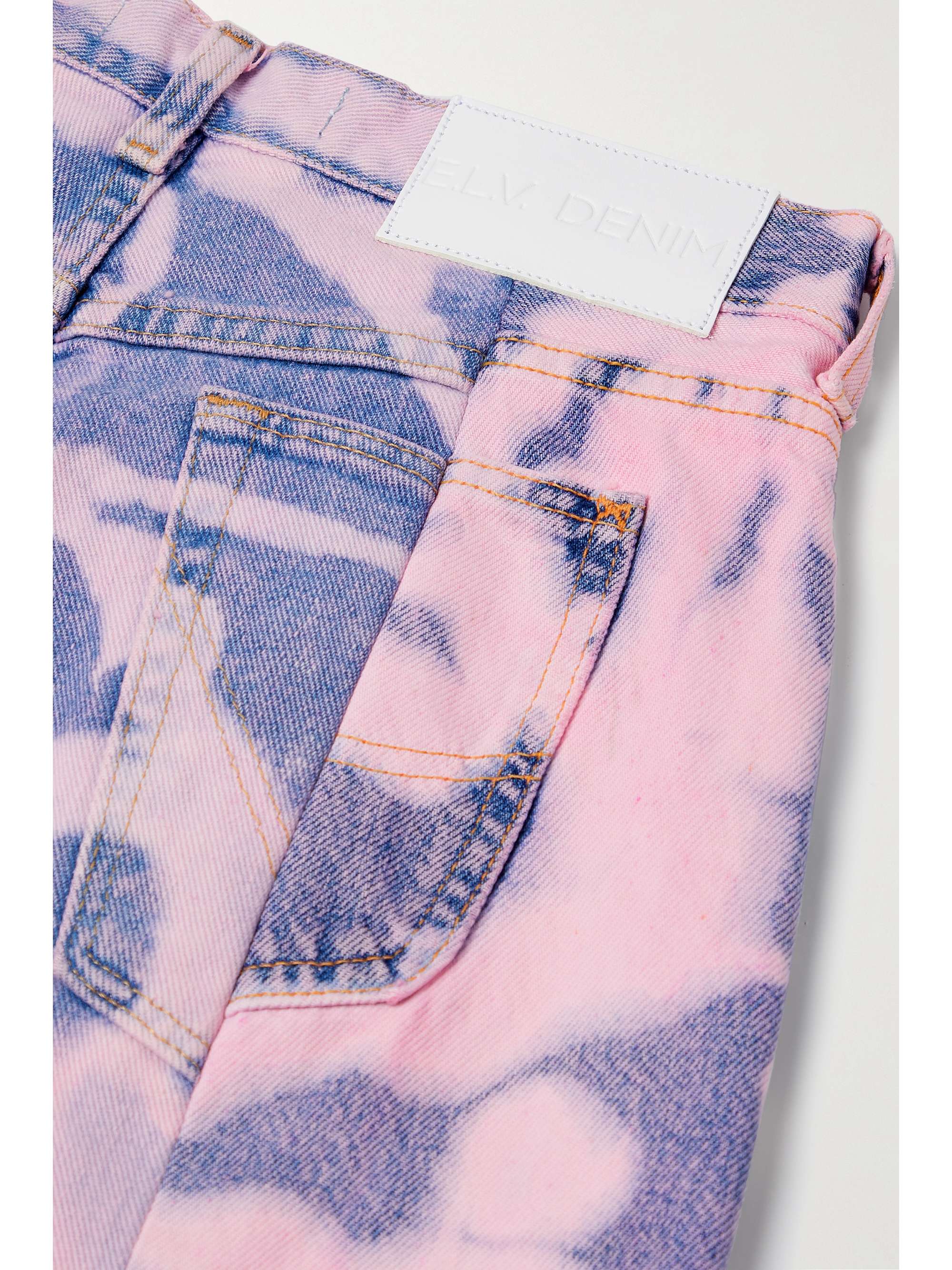 E.L.V. DENIM + NET SUSTAIN The Twin frayed high-rise wide-leg jeans