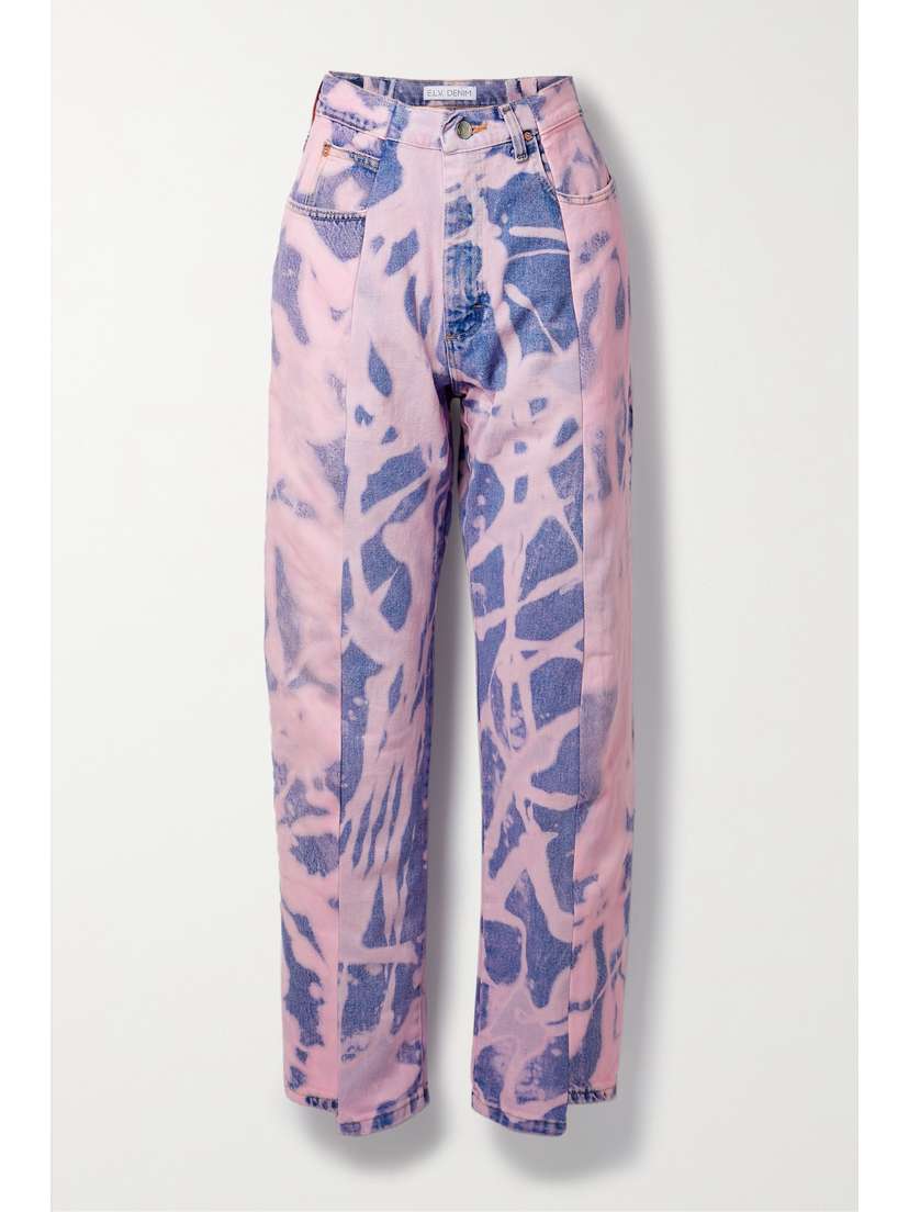 E.L.V. DENIM + Net Sustain The Boyfriend Patchwork High-rise Jeans