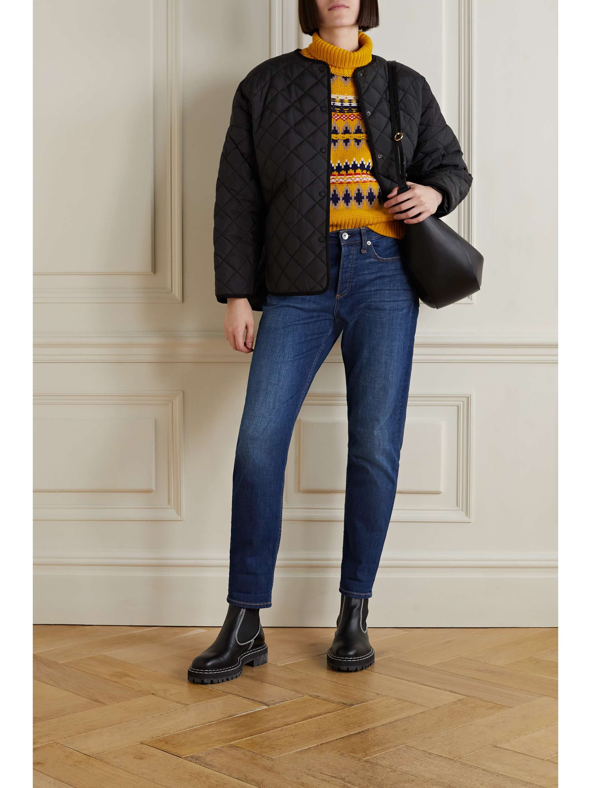 Dark denim Rosa mid-rise straight-leg 