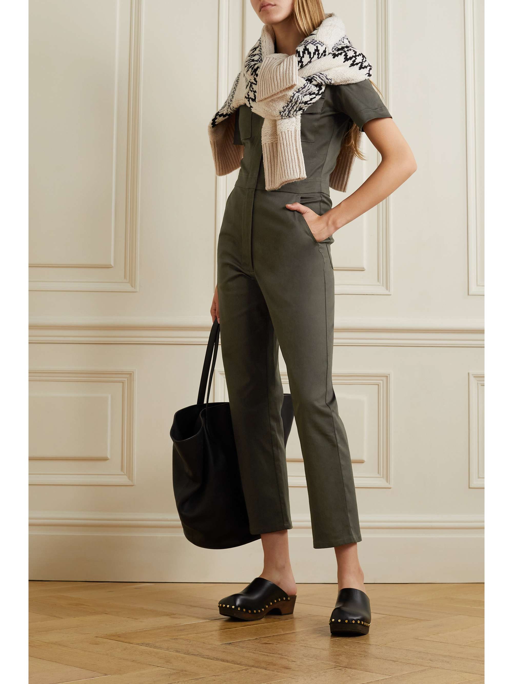 Rivet Utility - Worker Cotton-blend Twill Jumpsuit - Green - x large - Net a Porter