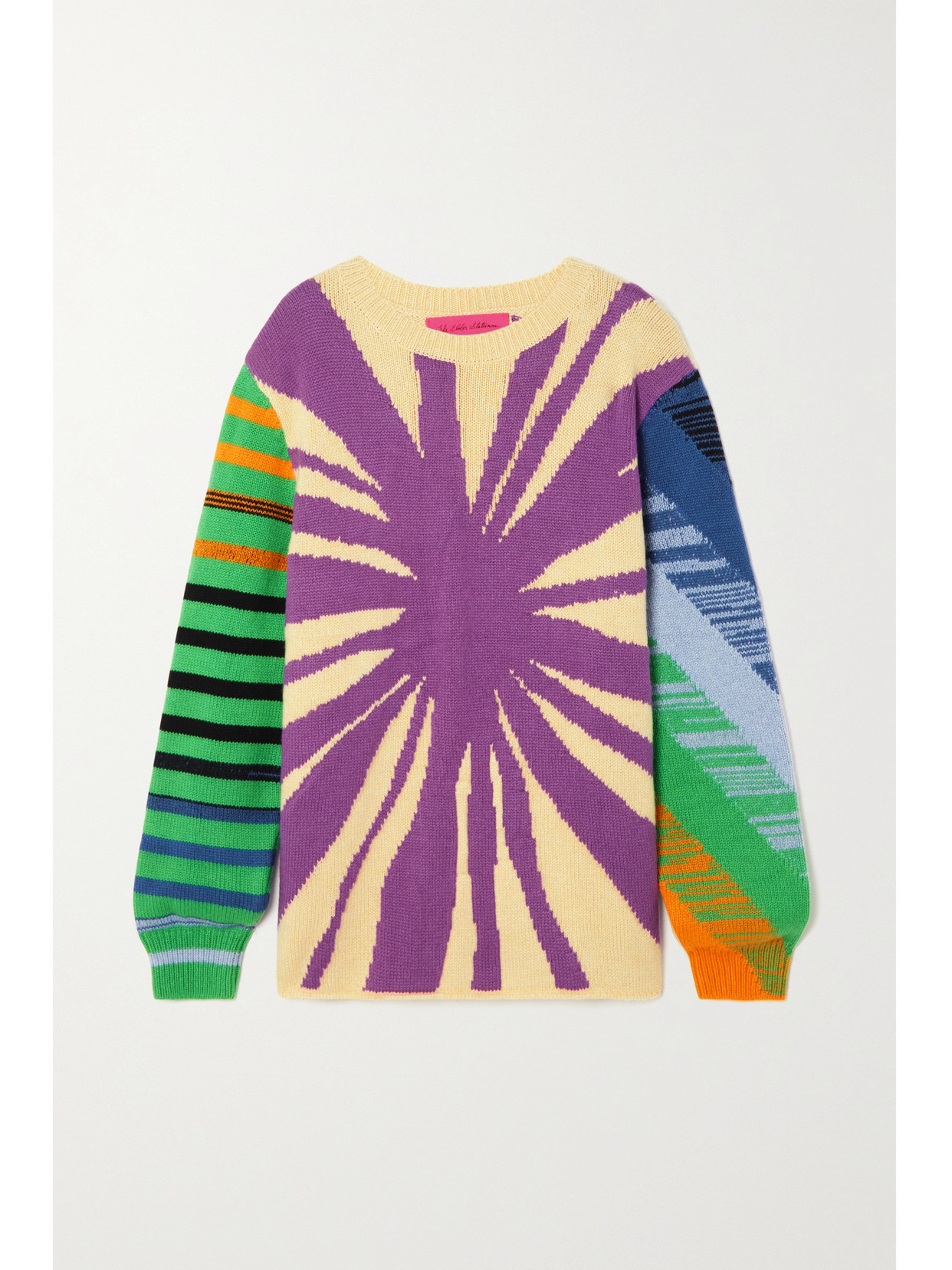 The Elder Statesman Fantasy Jacquard-knit Cashmere Sweater - Purple