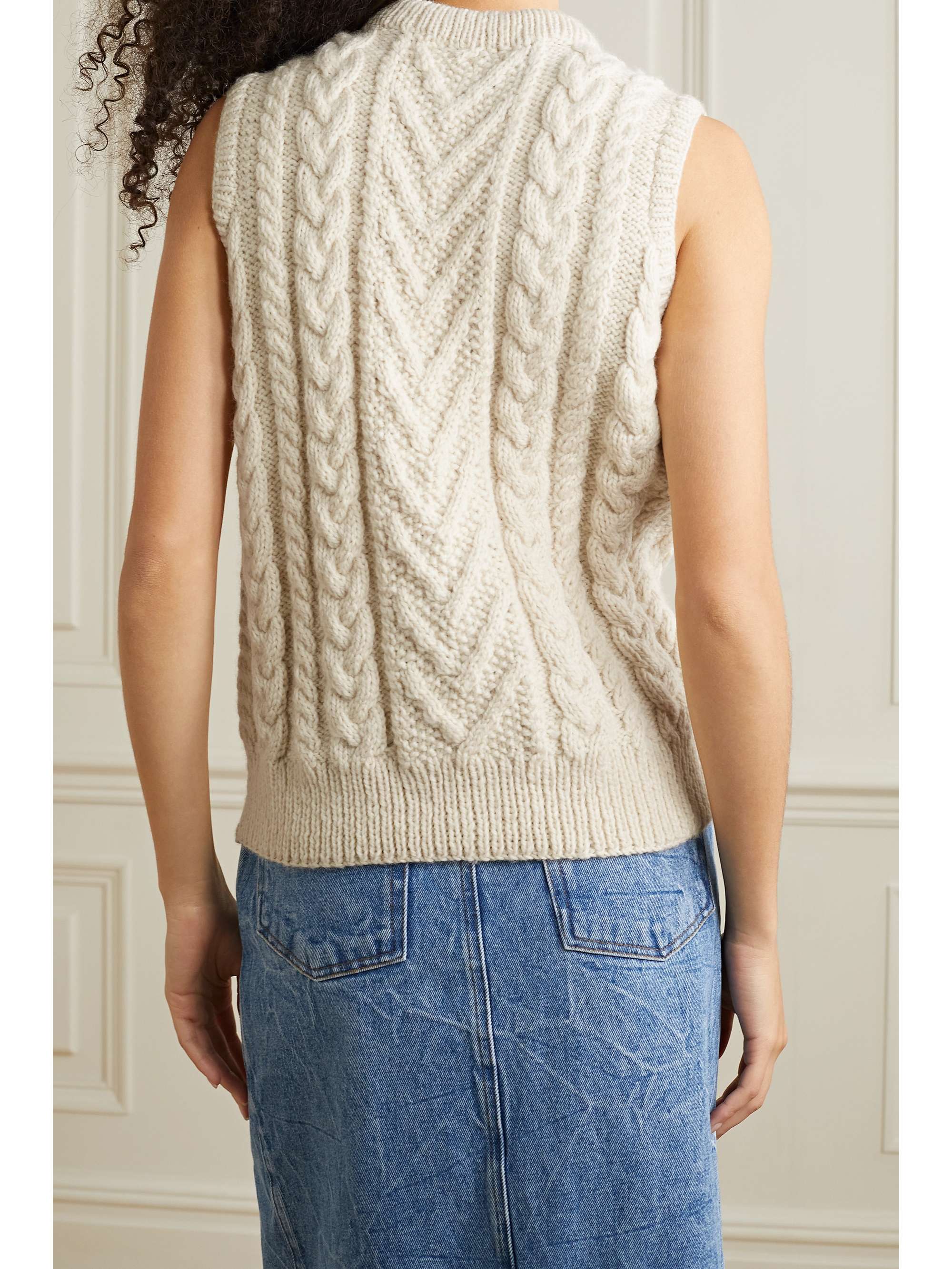 LINGUA FRANCA Outlaw cable-knit wool vest