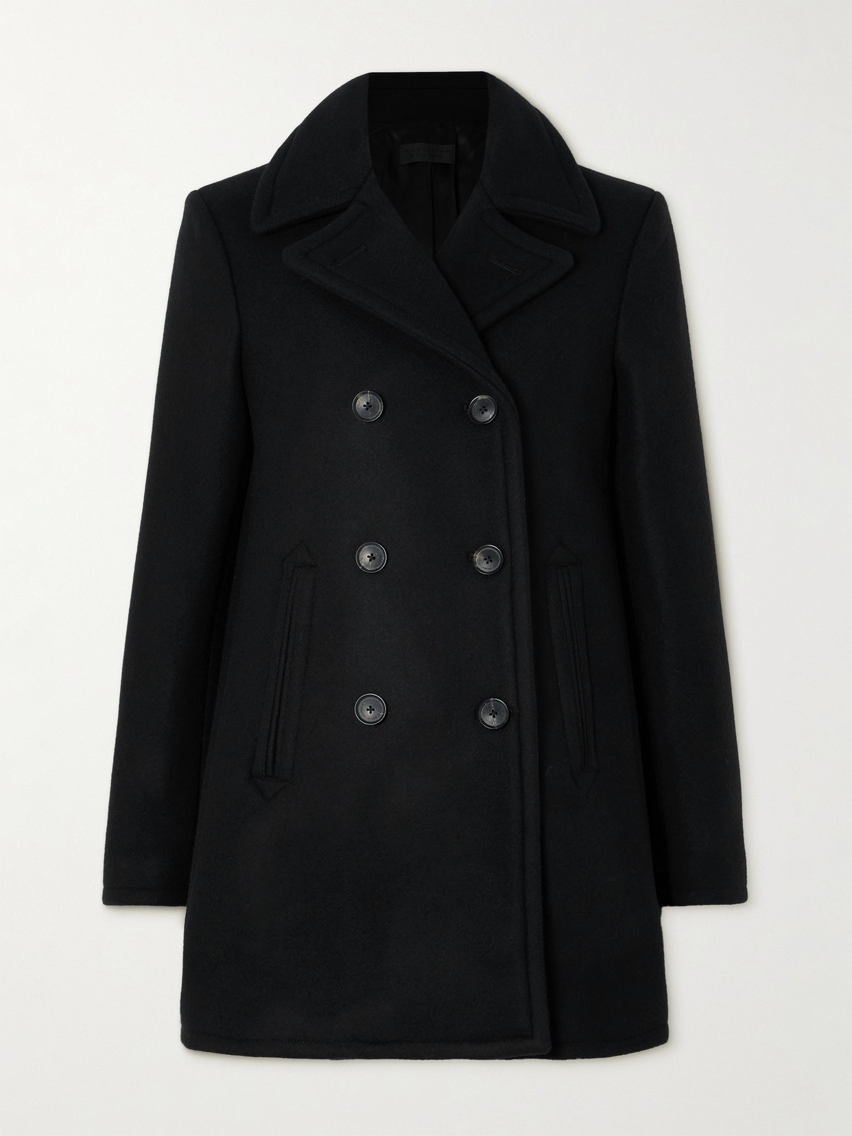 Shop Nili Lotan Cash Double-breasted Wool Coat In Black