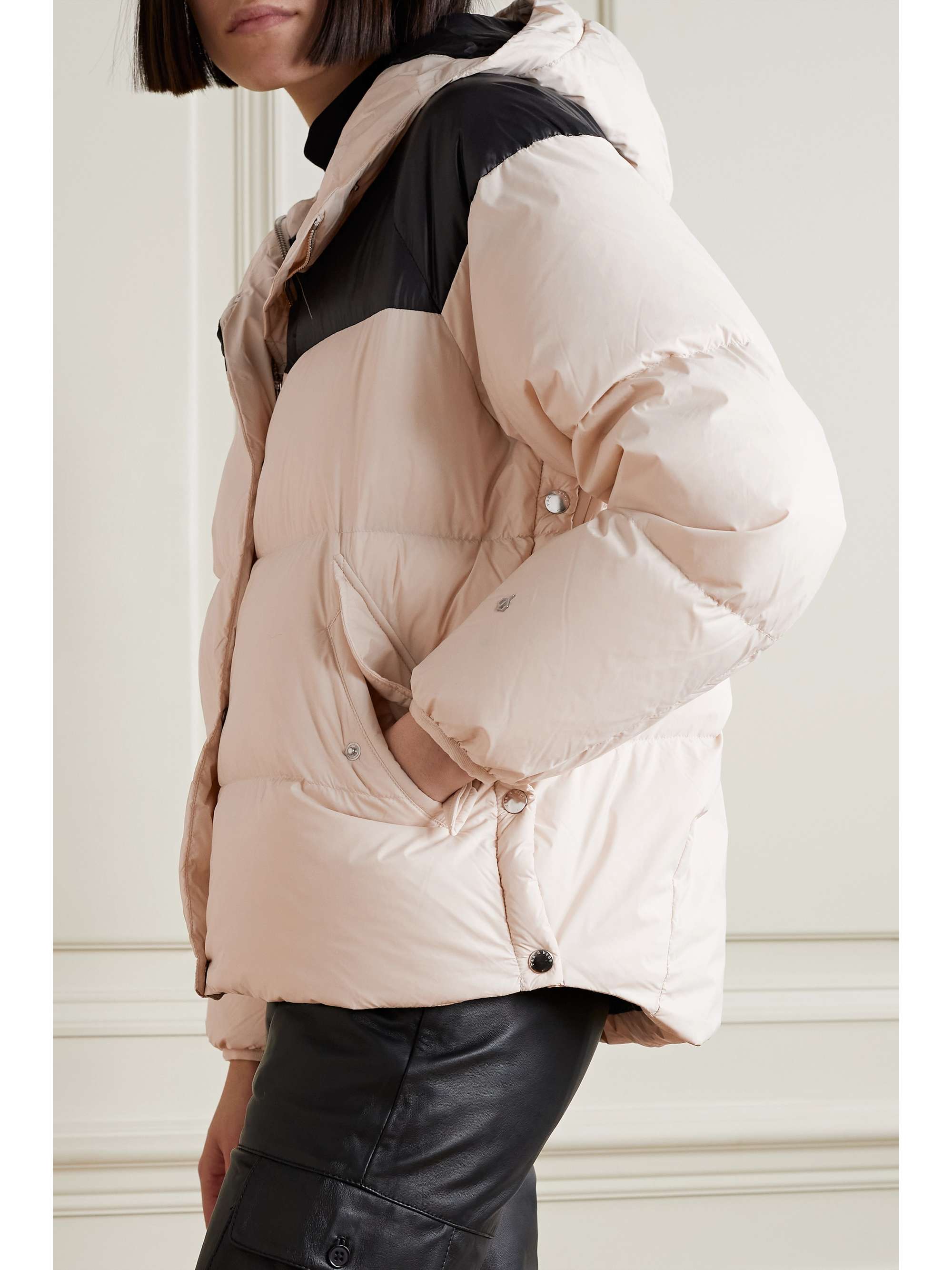 RAG & BONE Joelle hooded color-block quilted shell down jacket