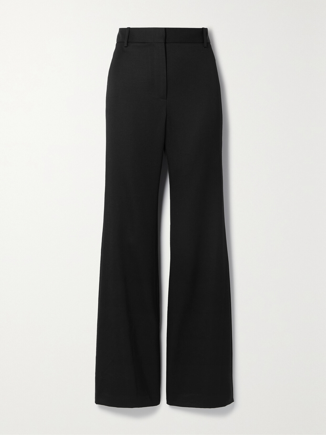 Shop Nili Lotan Arielle Wool-twill Flared Pants In Black