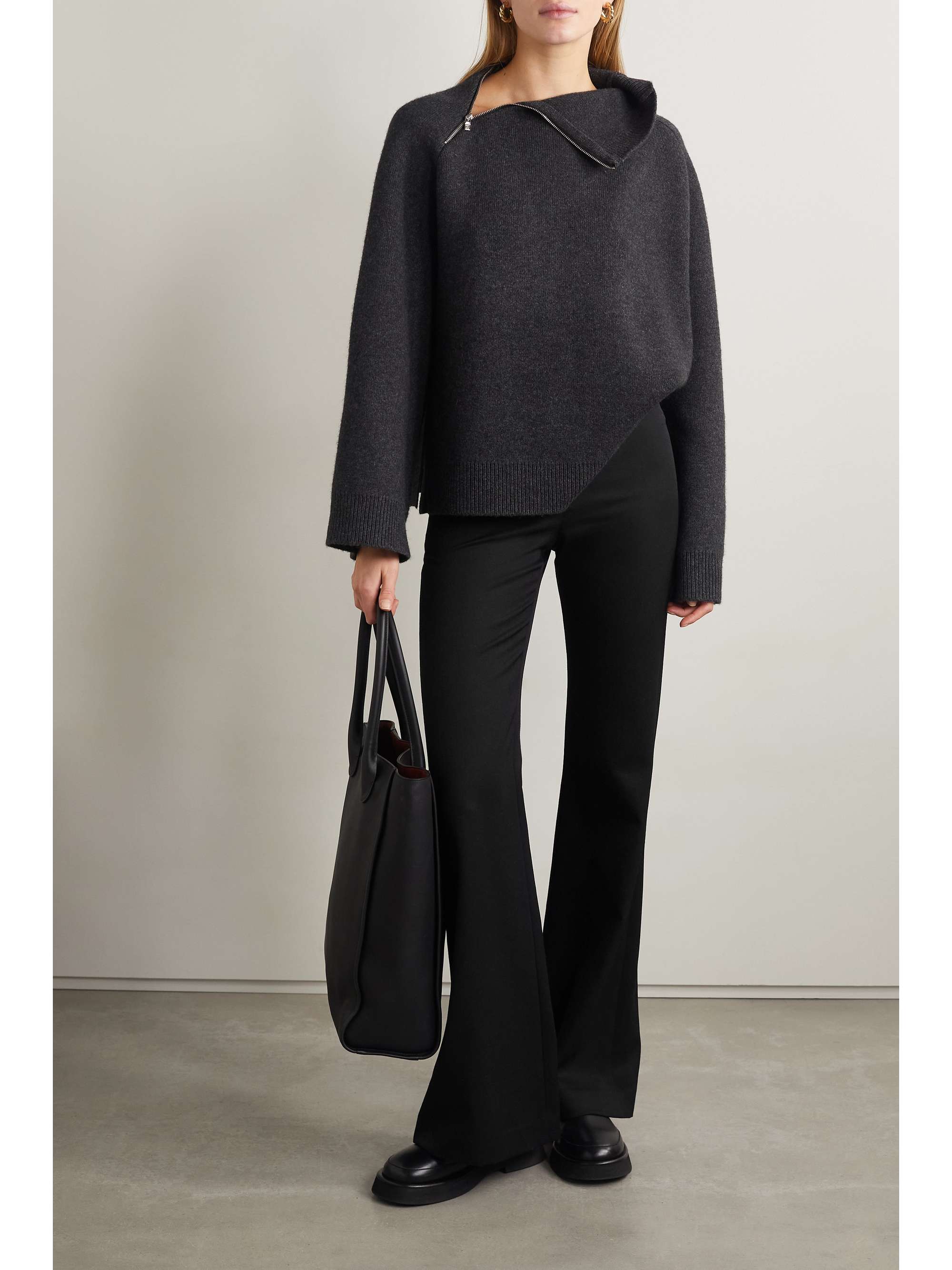 NILI LOTAN Arielle wool-twill flared pants | NET-A-PORTER