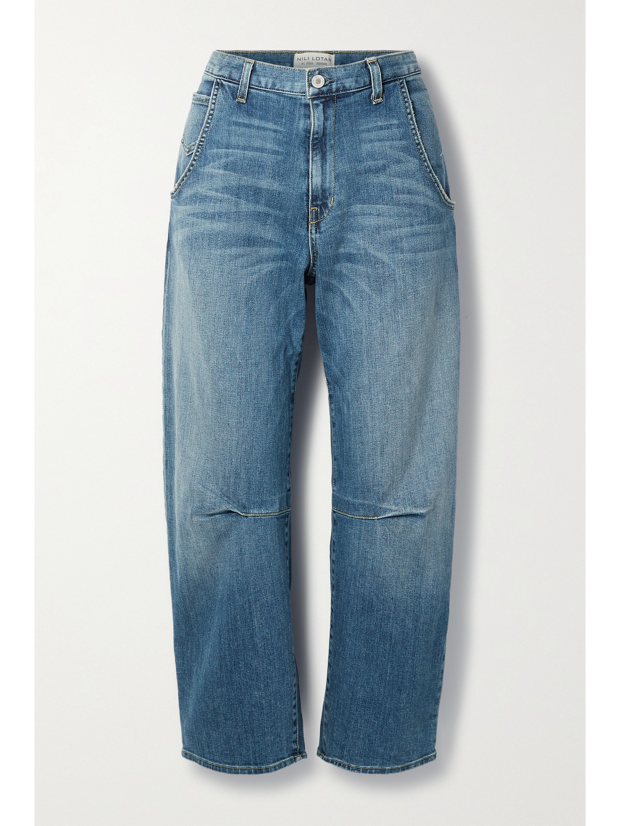 Shop Nili Lotan Emerson High-rise Tapered Jeans In Blue