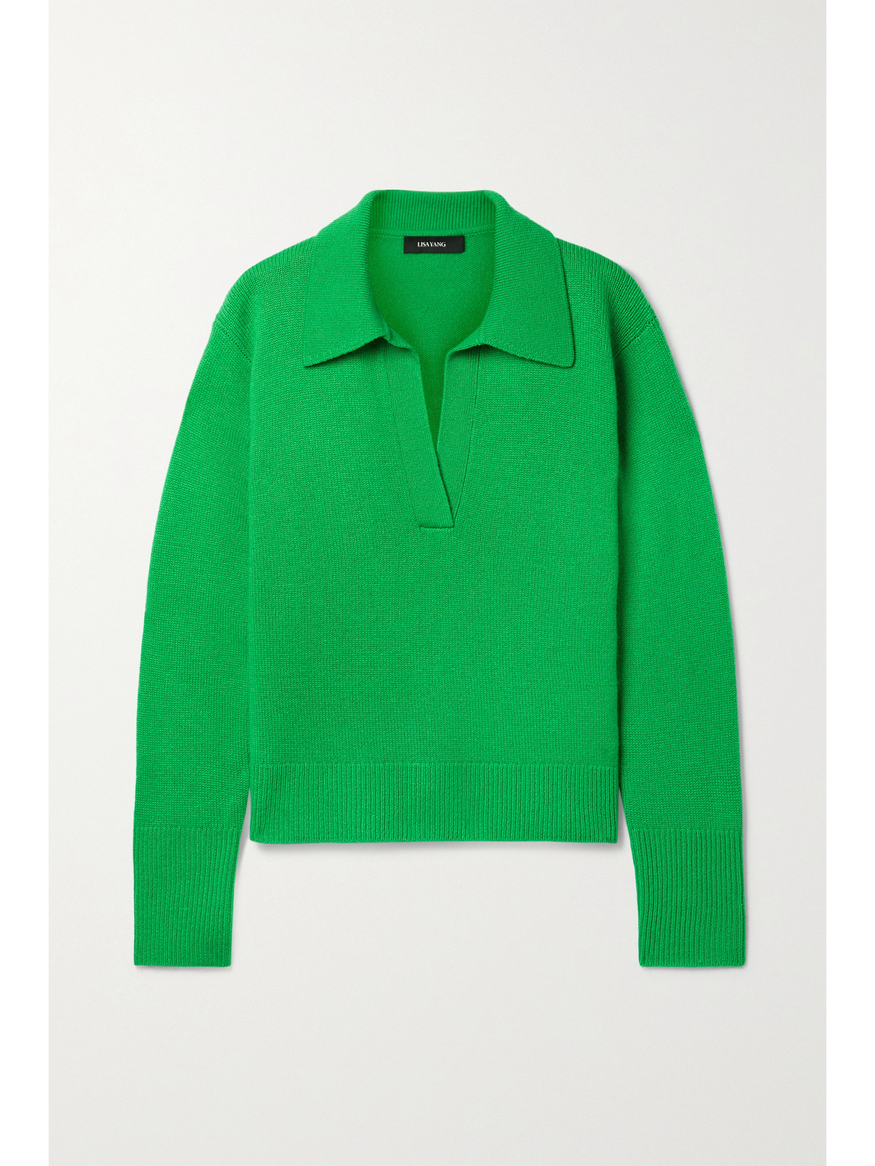 Lisa Yang Serena Cashmere Polo Sweater In Green ModeSens