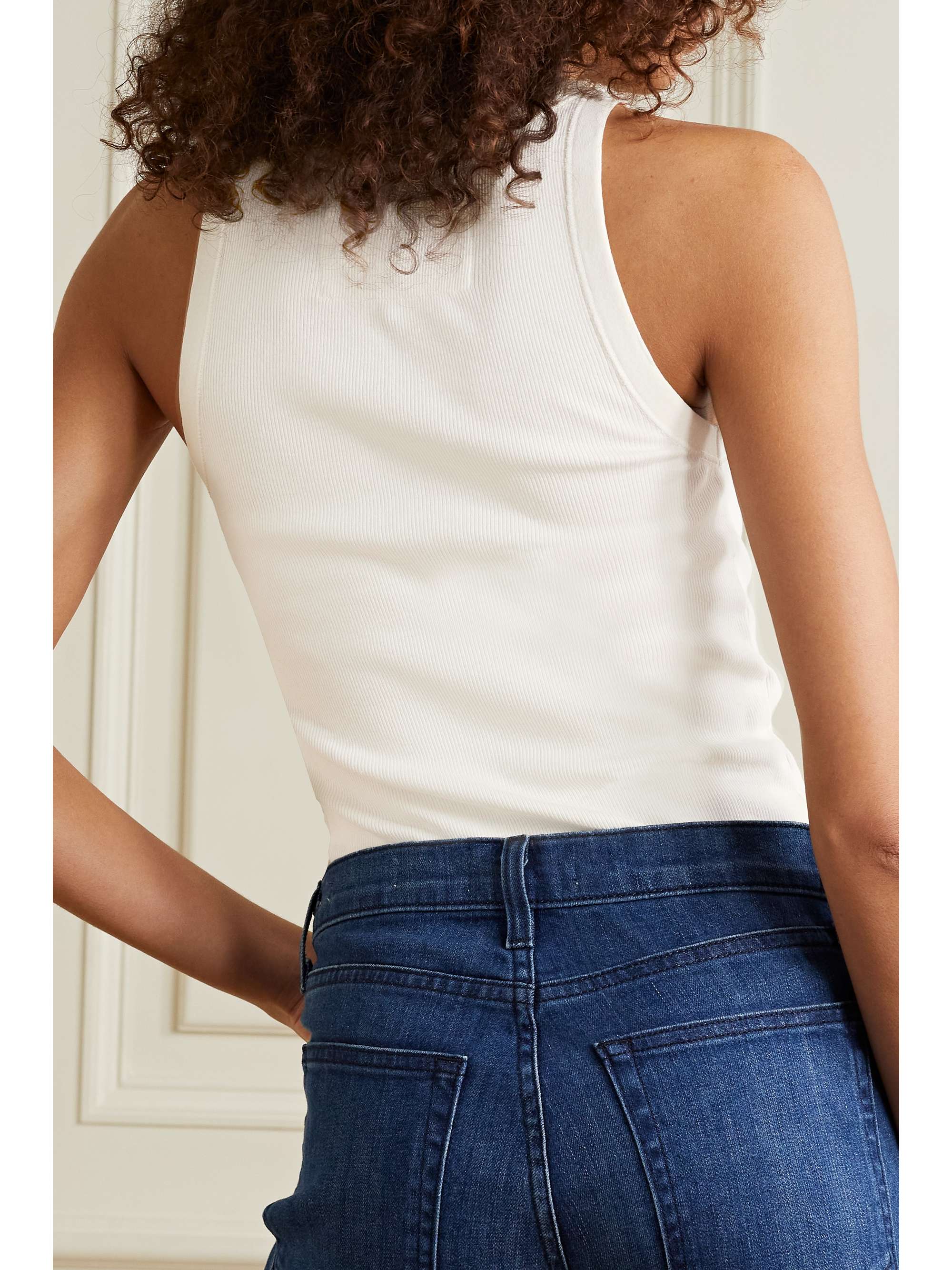 NILI LOTAN Jennifer striped ribbed cotton-jersey tank