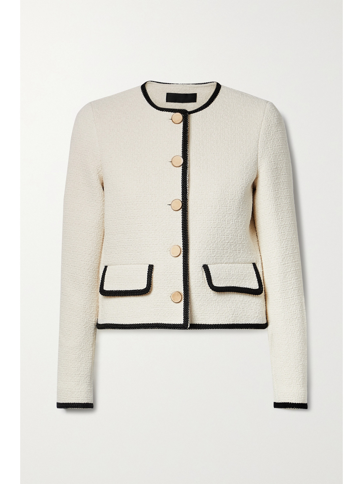 Nili Lotan Aubrey Cotton-blend Tweed Jacket In Cream