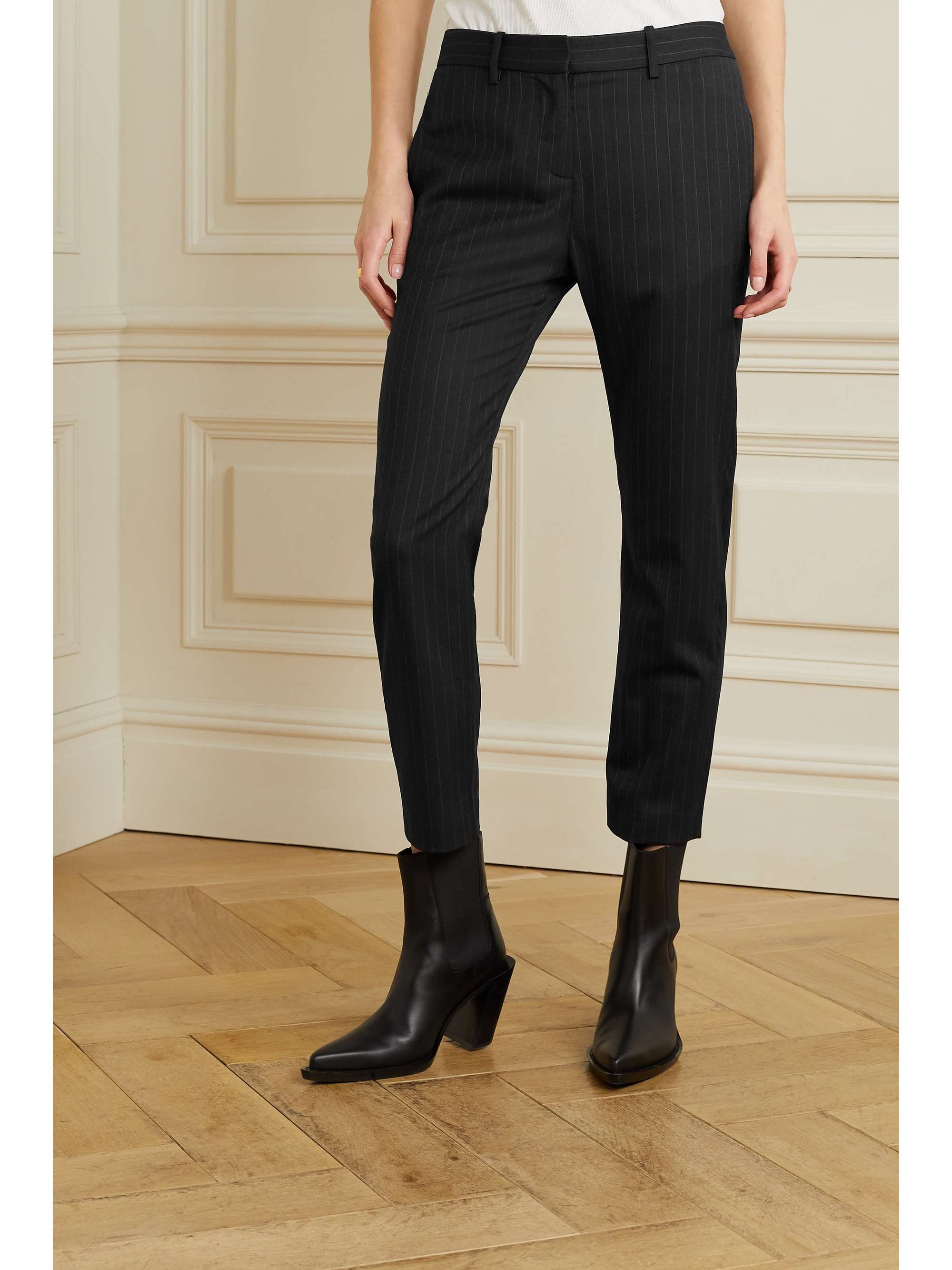 Charcoal Tel Aviv striped wool-blend 