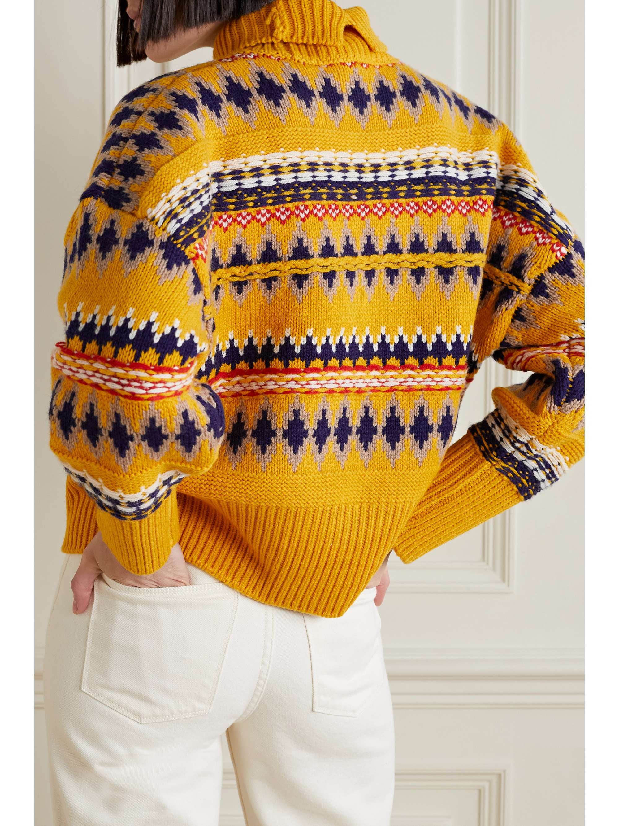 yellow fair isle sweater