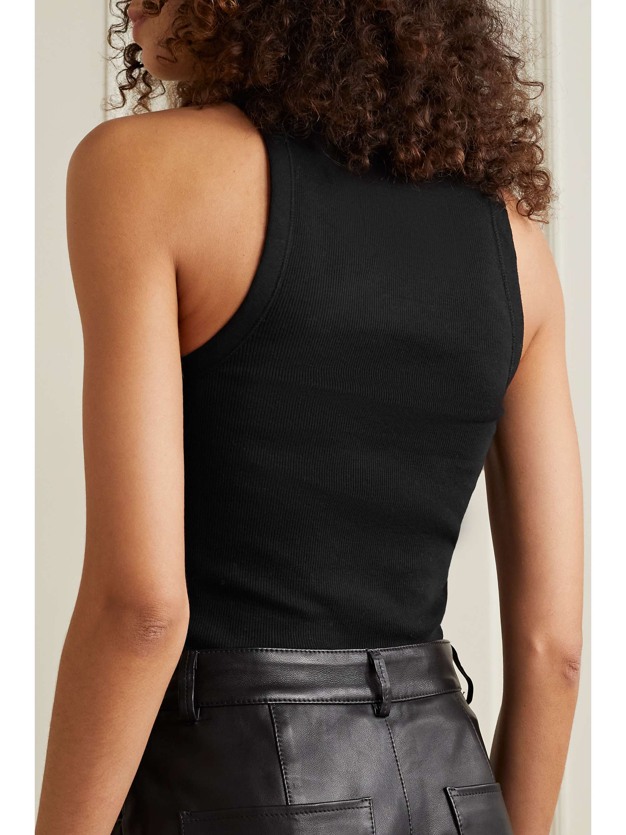 NILI LOTAN Jennifer striped ribbed cotton-jersey tank