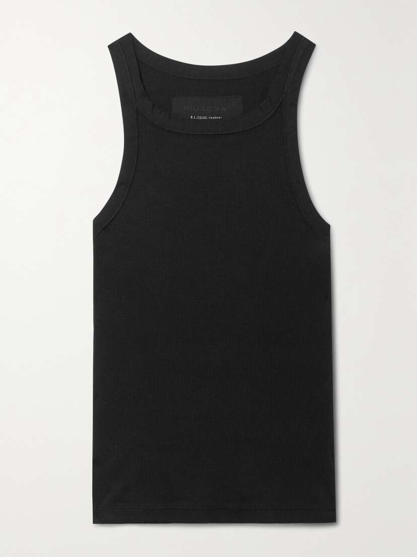 Nili Lotan Jennifer Ribbed Cotton-jersey Tank - x large