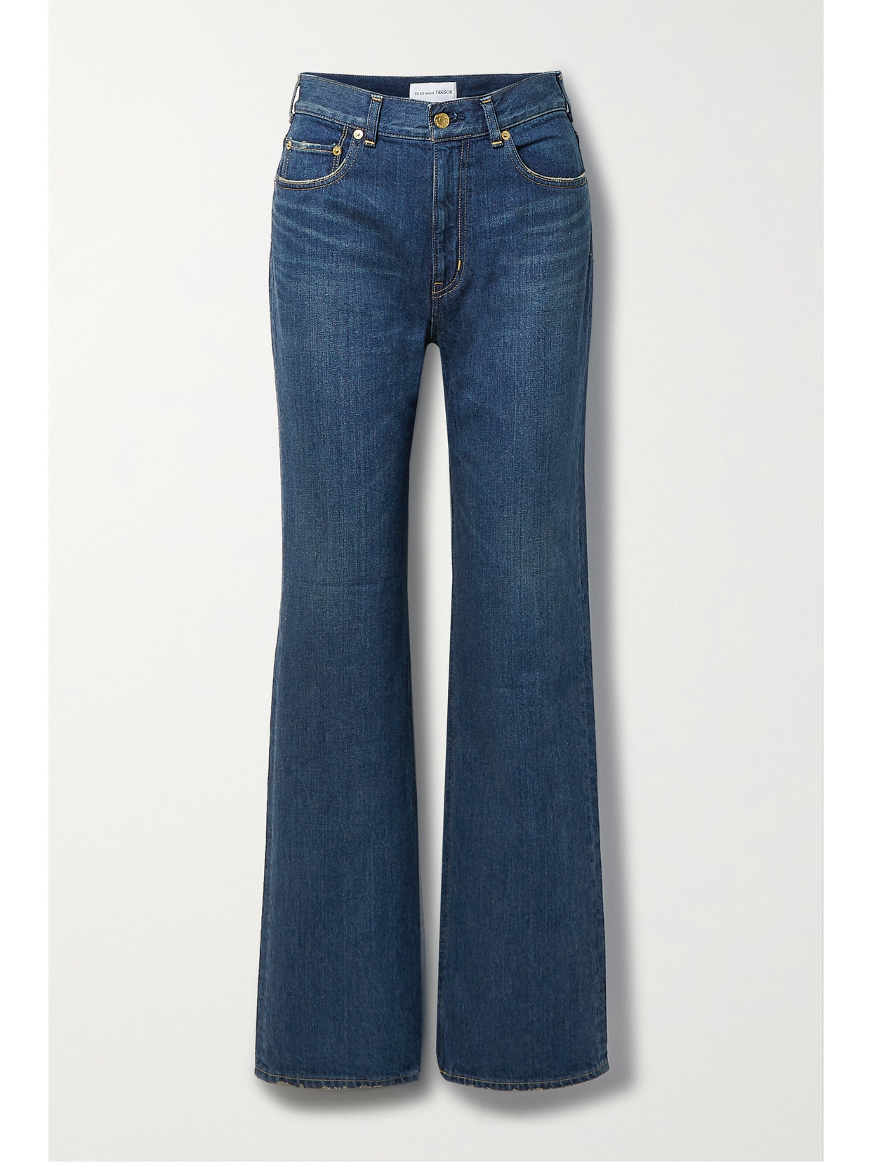 TU ES MON TRESOR + Net Sustain The Lapis Lazuli Organic High-rise Straight-leg Jeans - Blue