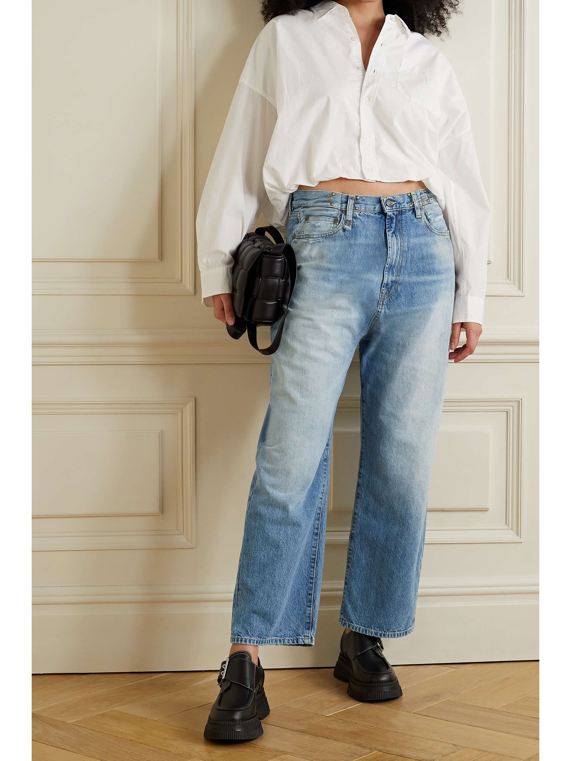 Light denim Convertible boyfriend jeans 