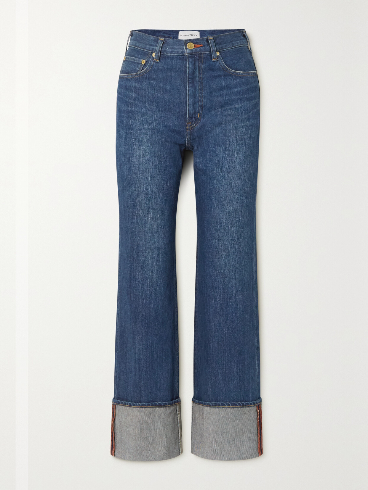 TU ES MON TRESOR + NET SUSTAIN THE CARNELIAN HIGH-RISE STRAIGHT-LEG JEANS