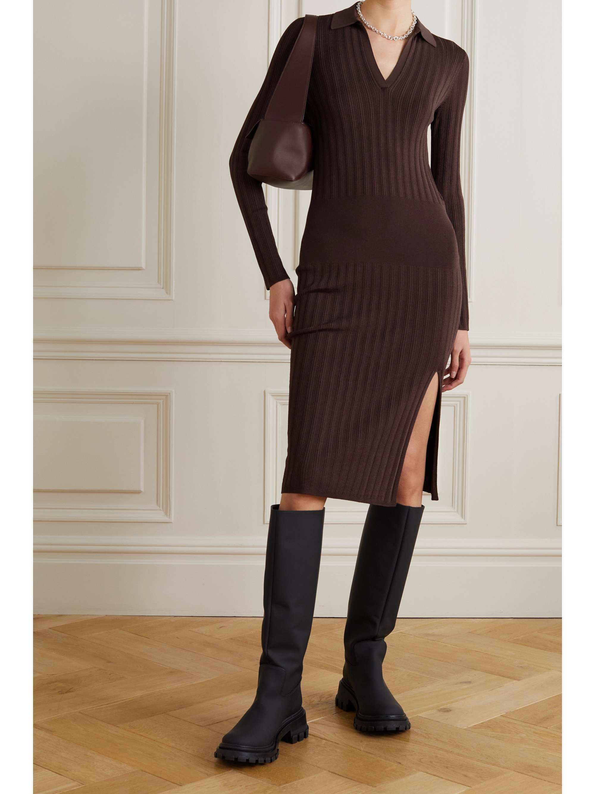 RAG u0026 BONE Dawson ribbed-knit midi dress | NET-A-PORTER