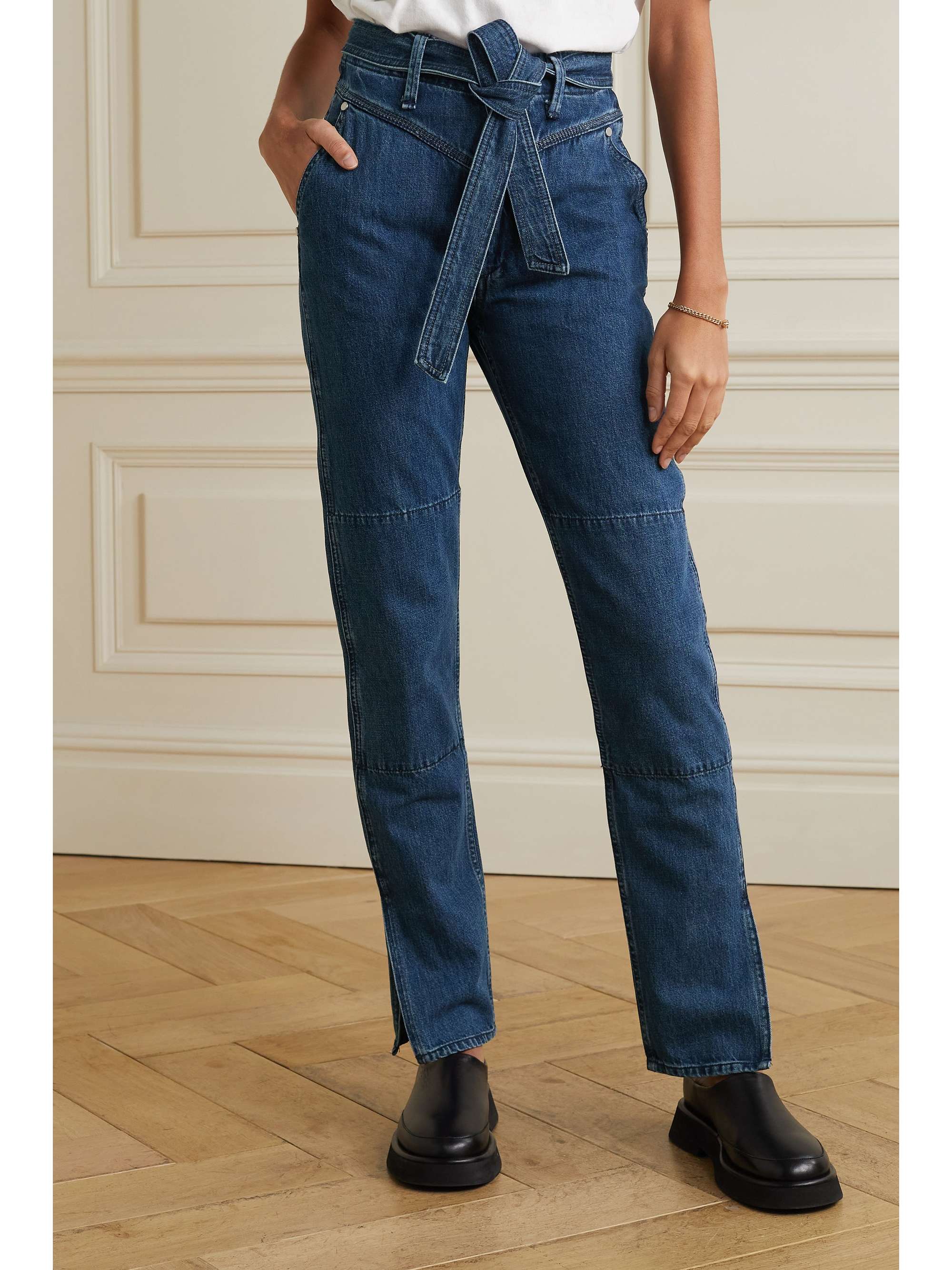 RAG & BONE Mia belted high-rise straight-leg jeans