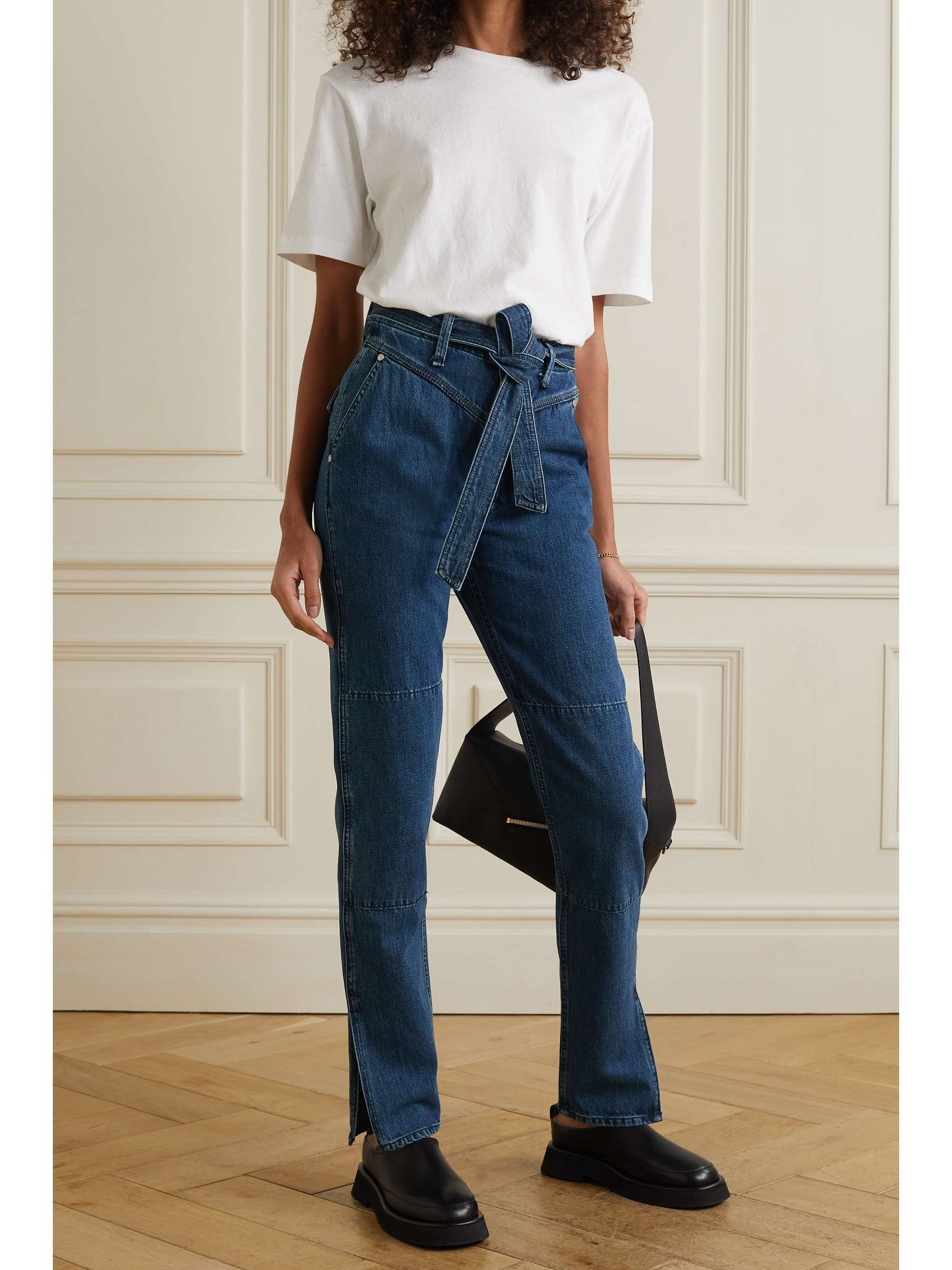 RAG & BONE Mia belted high-rise straight-leg jeans