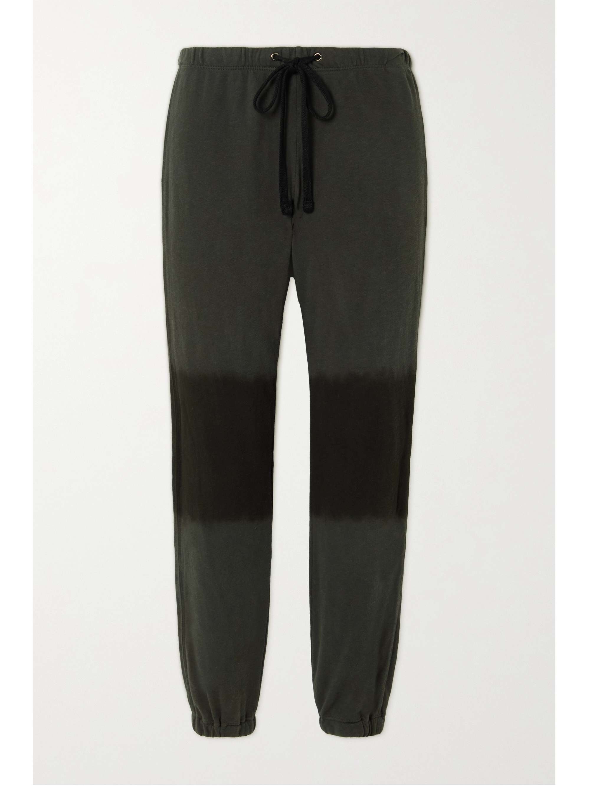 Black Supima cotton-jersey track pants 