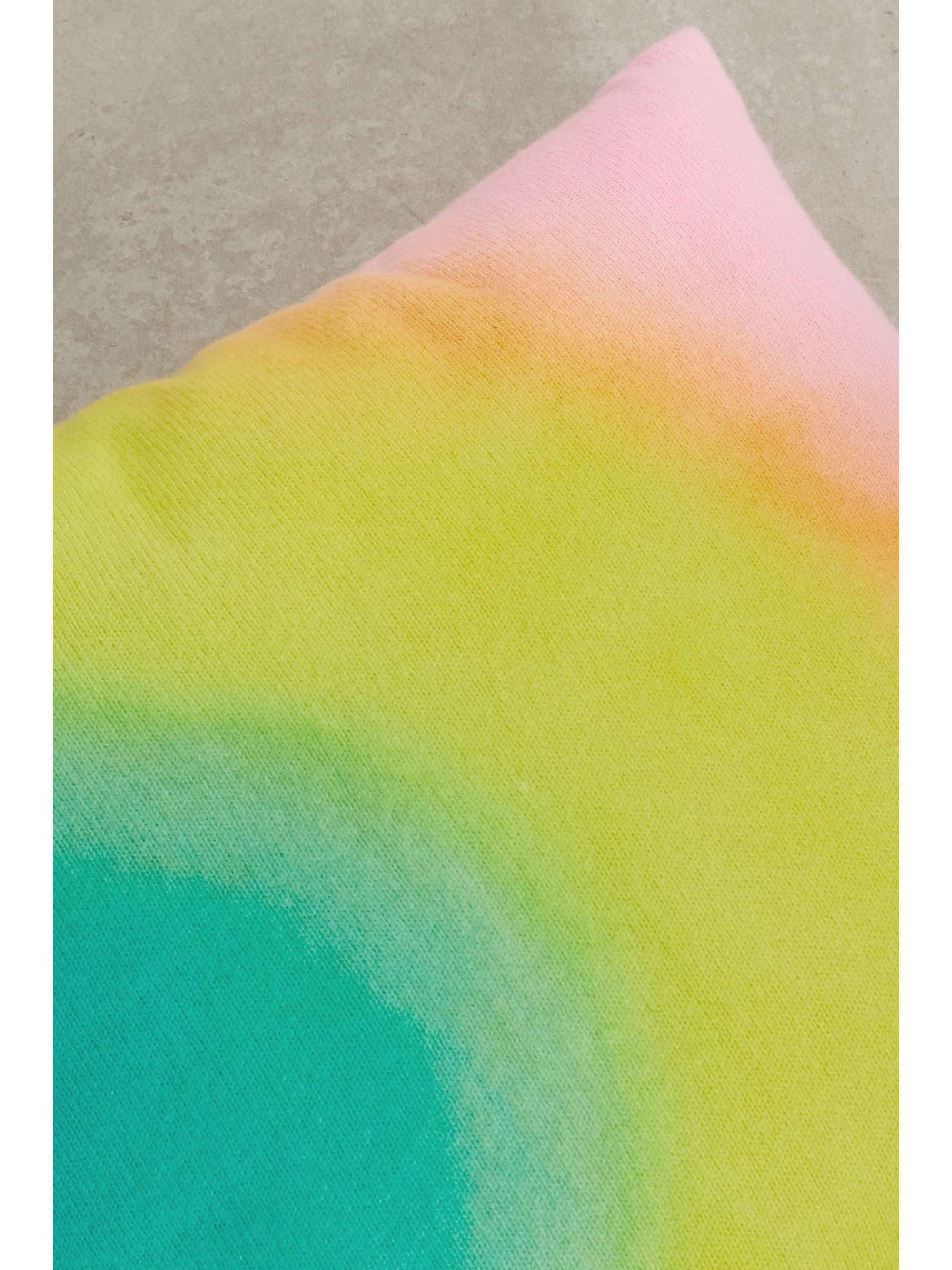 THE ELDER STATESMAN وسادة Rainbow Spray من الكشمير بطبعة التاي داي