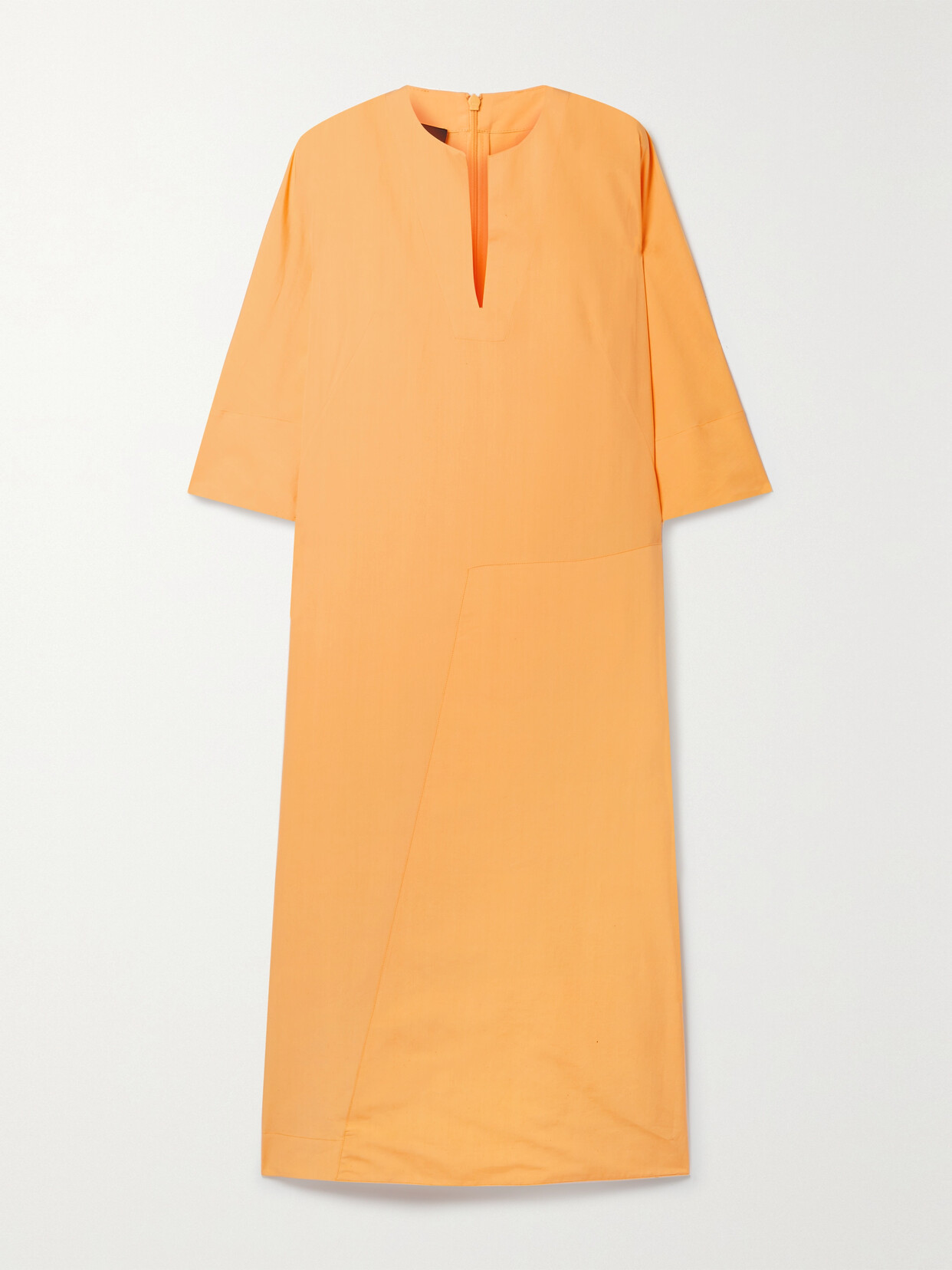 Akris Cotton And Mulberry Silk-blend Poplin Midi Dress - Orange