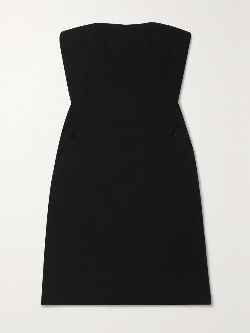 Akris Strapless Wool-blend Crepe Tunic