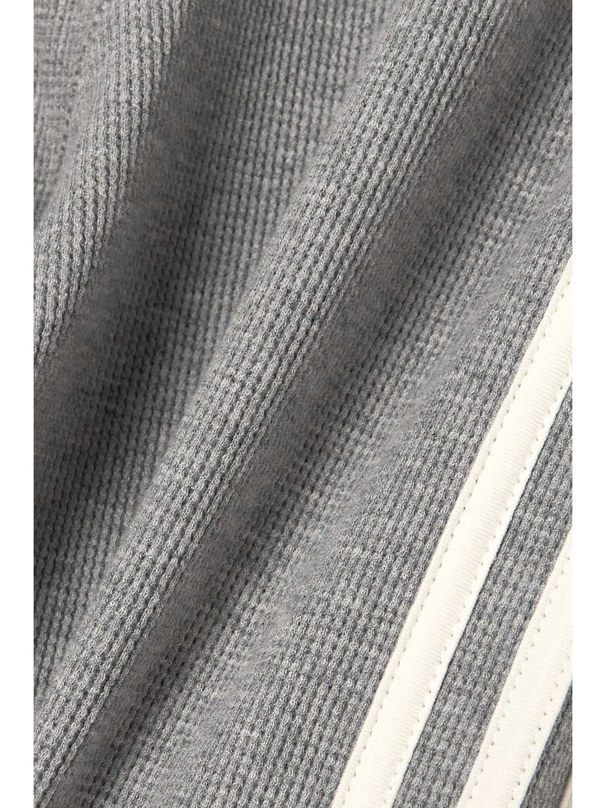 ADIDAS ORIGINALS Striped waffle-knit cotton-blend jersey leggings