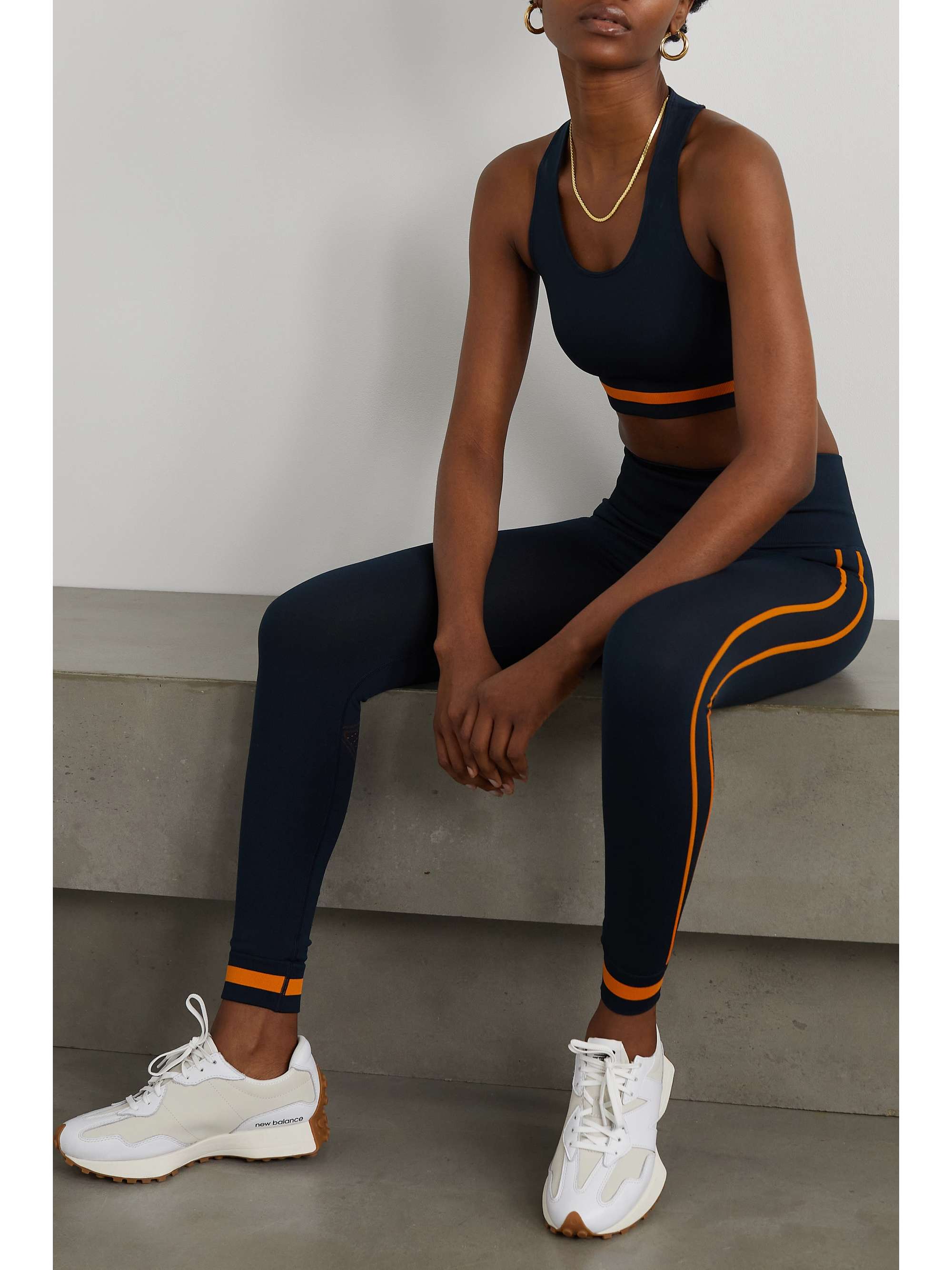 THE UPSIDE Mia striped stretch sports bra