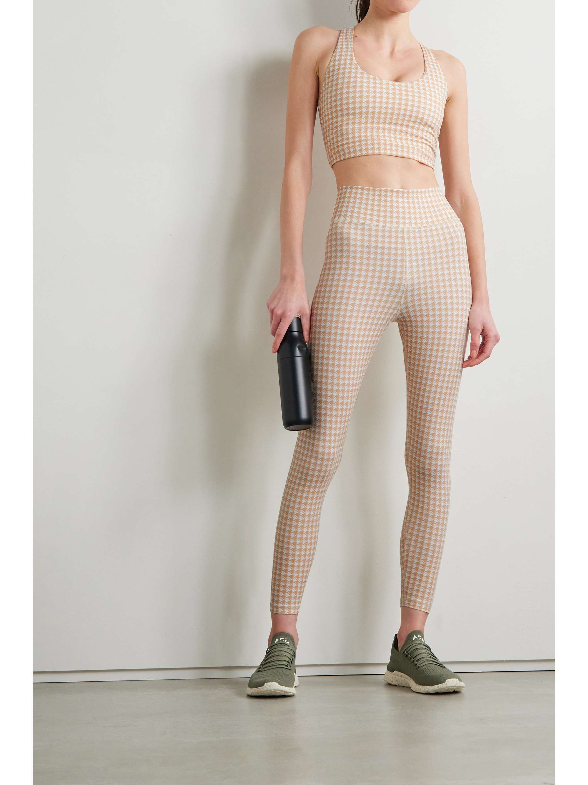 THE UPSIDE Margot Sport-BH aus Stretch-Material mit Hahnentrittmuster