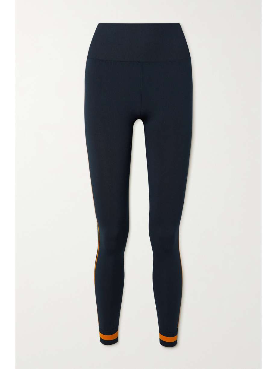 Striped Stretch Leggings Navy/Orange