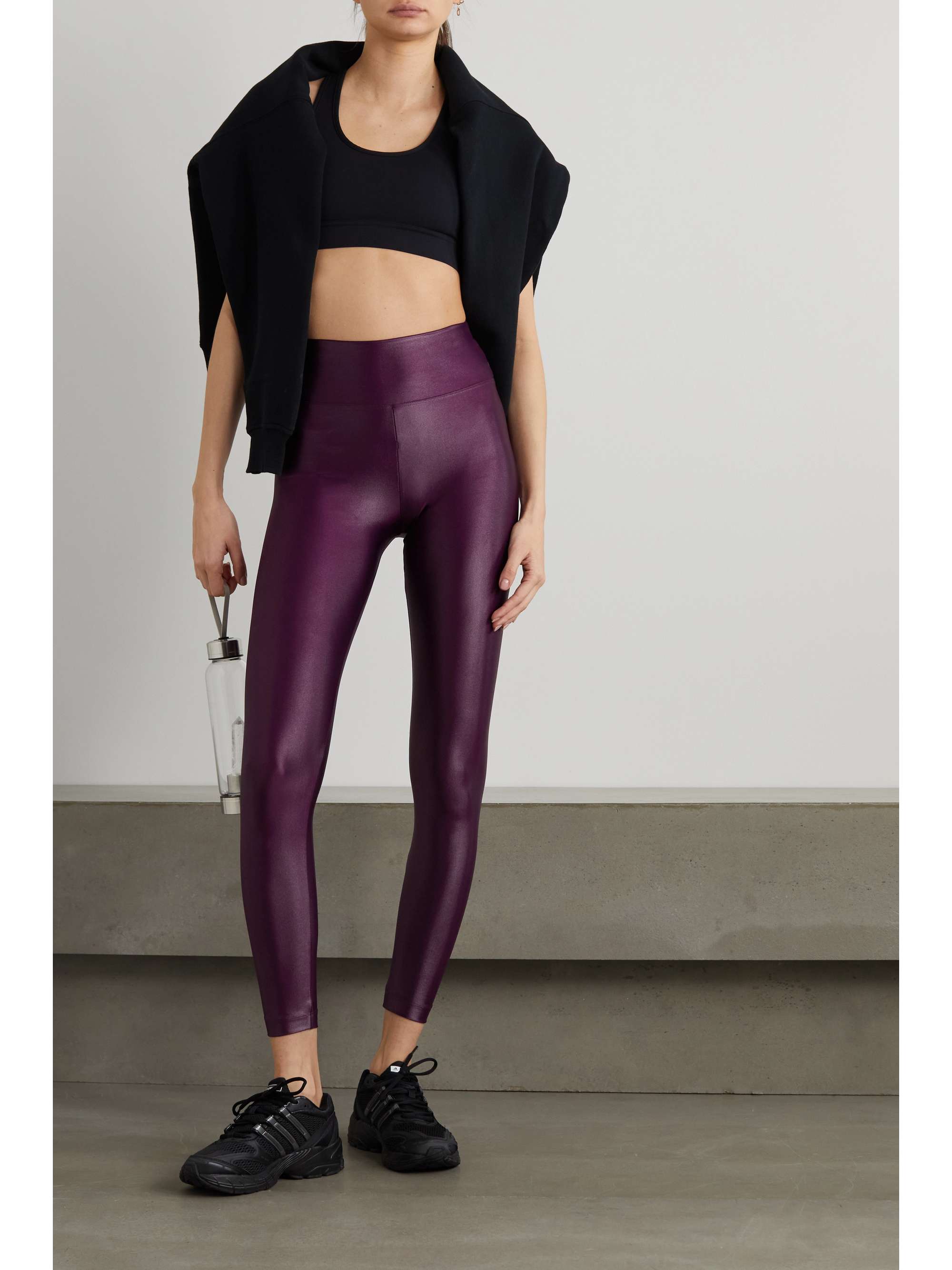 Merlot Lustrous stretch leggings 
