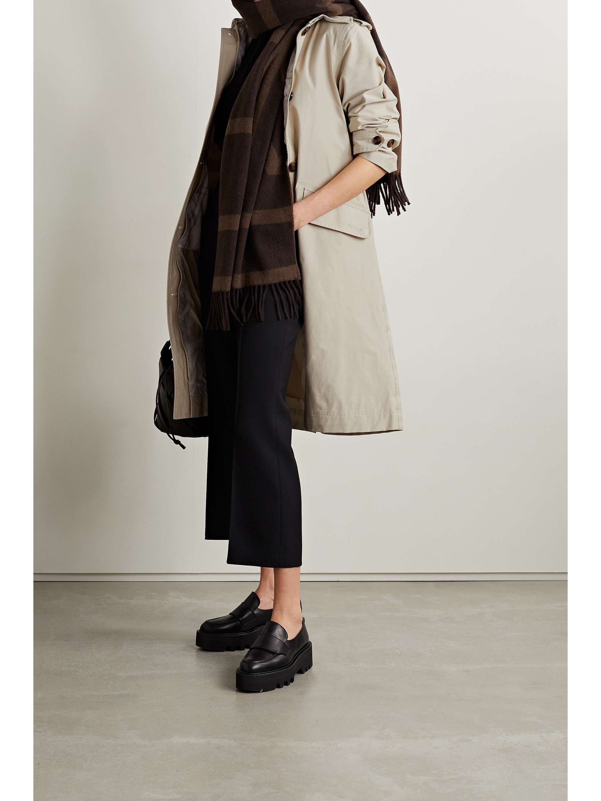 Beige Camilla cotton-blend twill trench 