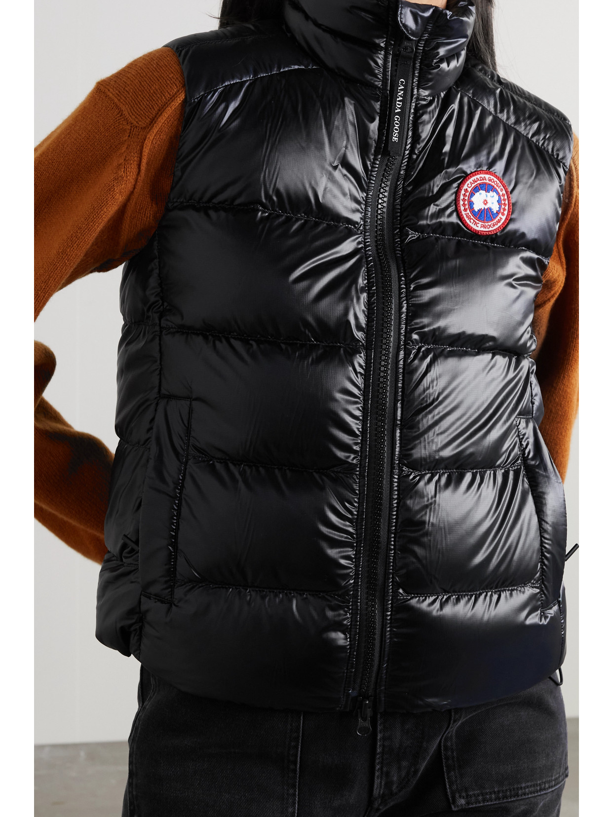 Shop Canada Goose Cypress Quilted Recycled Ripstop Down Vest In Black