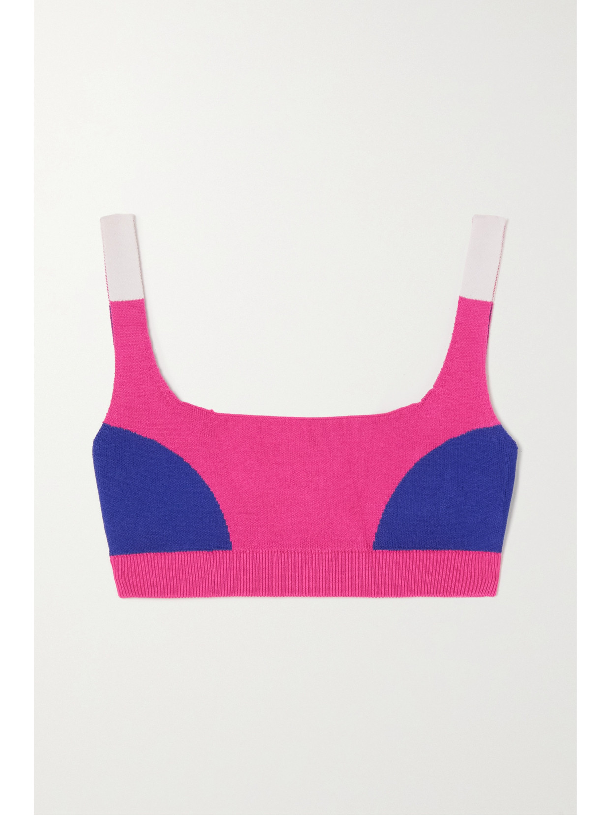 Net Sustain Color-block Stretch-organic Cotton Sports Bra