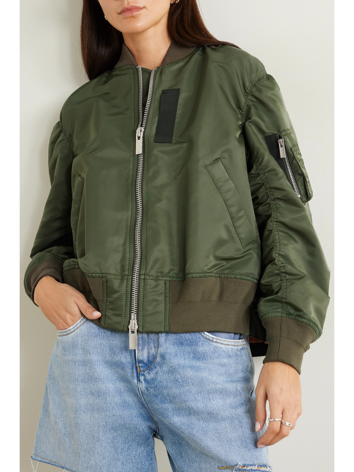 SACAI SHELL BOMBER JACKET