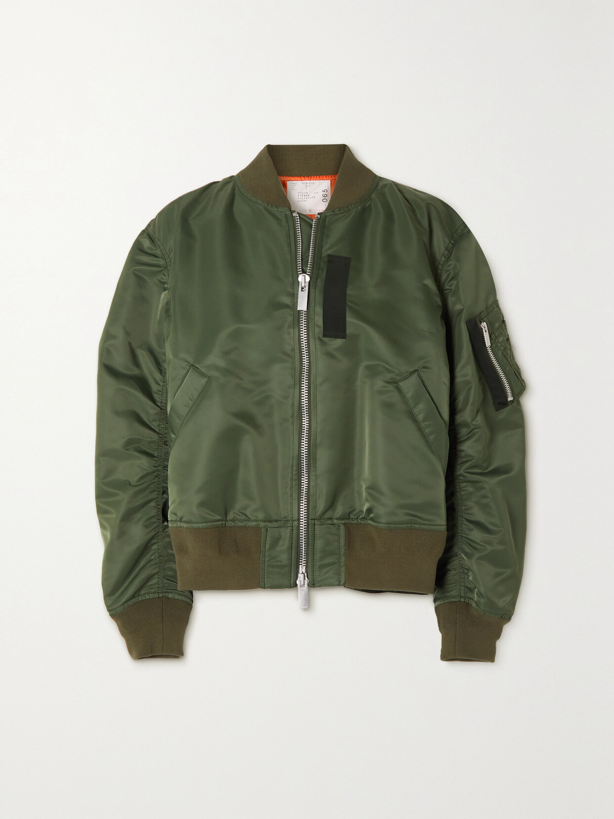 Sacai Shell Bomber Jacket In Green