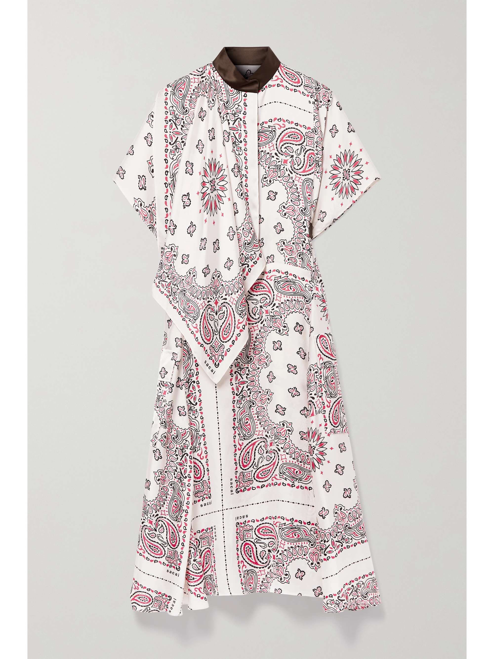 White Belted asymmetric paisley-print 