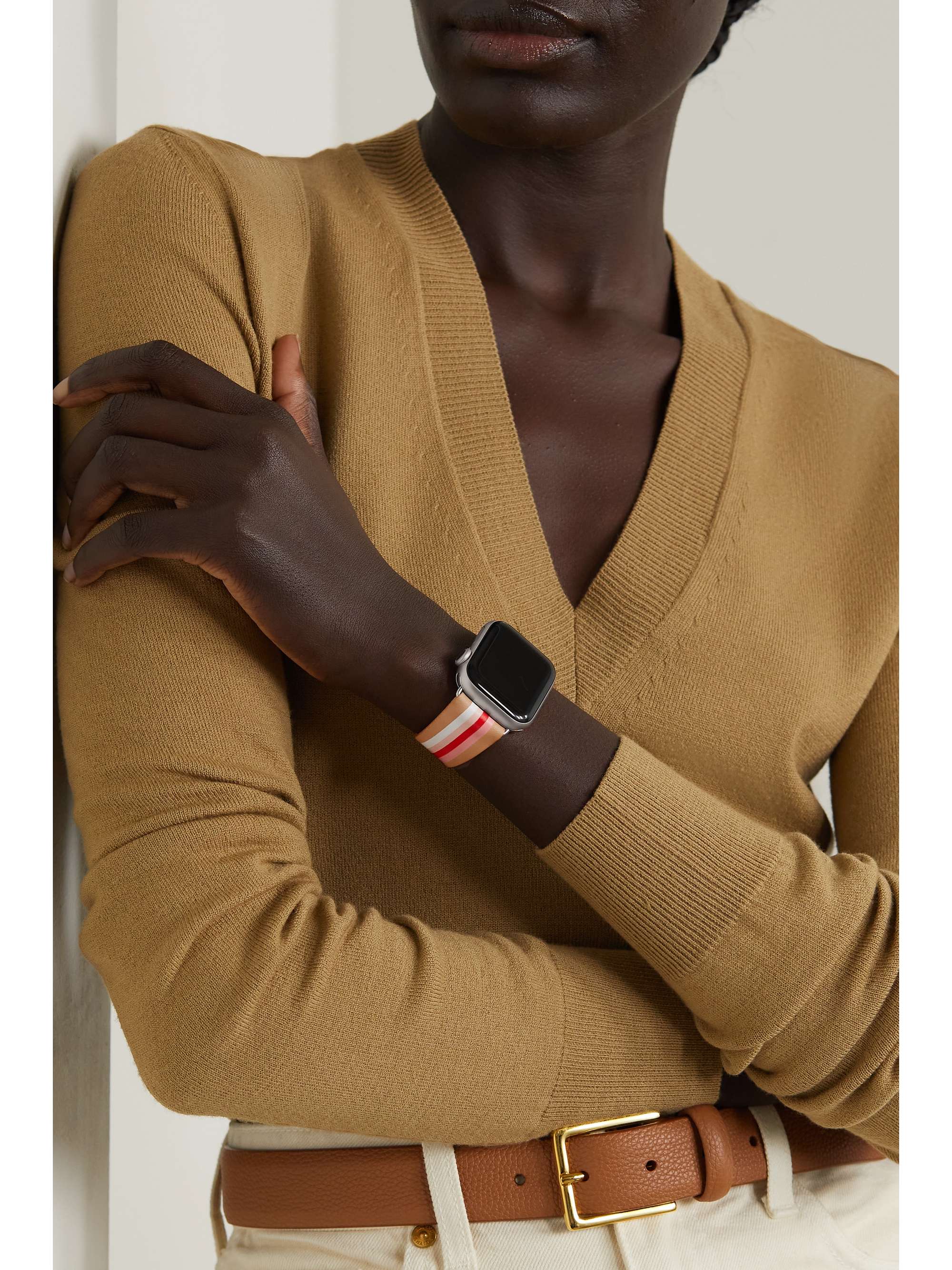 LA CALIFORNIENNE Bracelet de montre en cuir à rayures