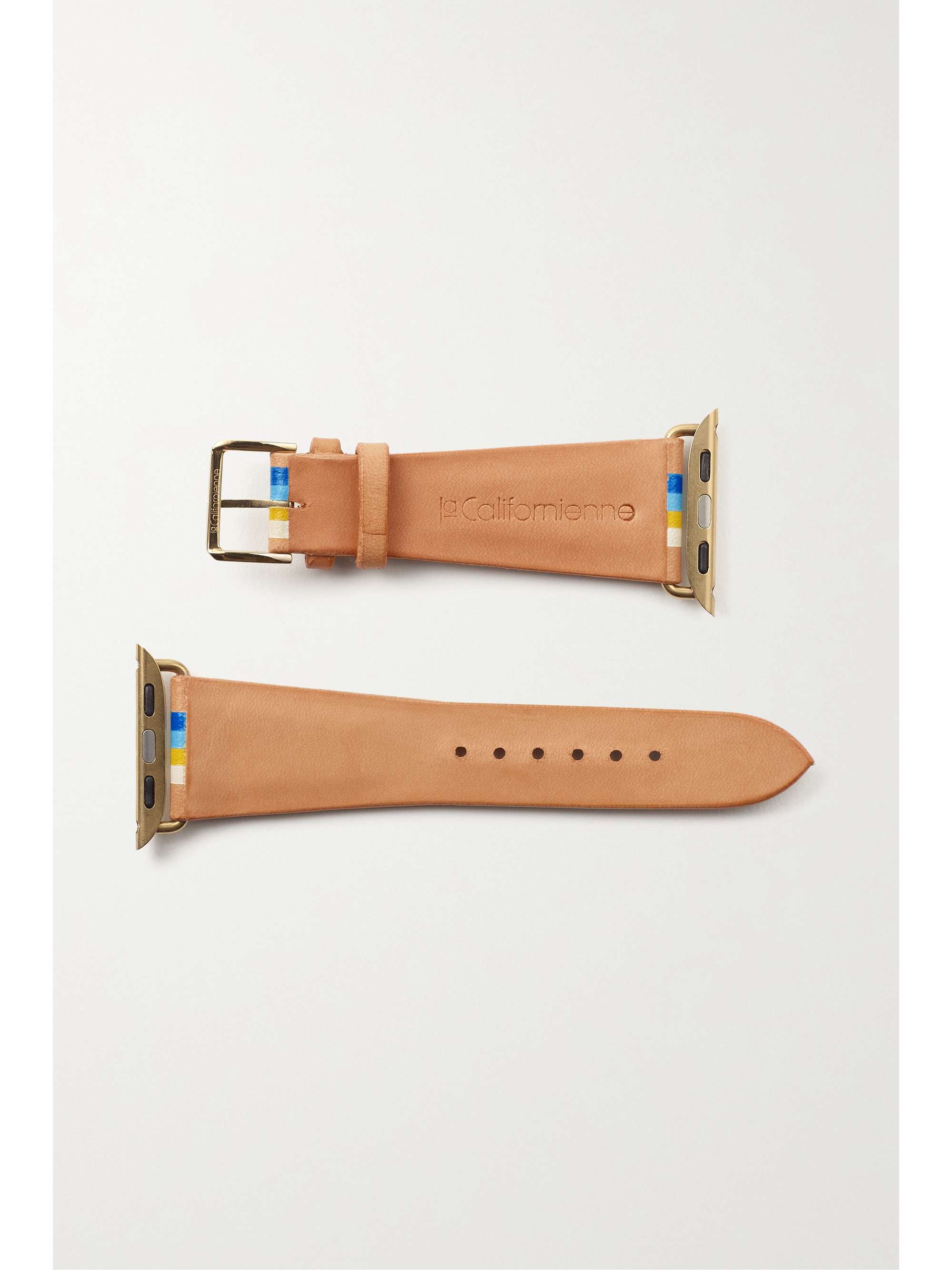 LA CALIFORNIENNE Striped leather watch strap