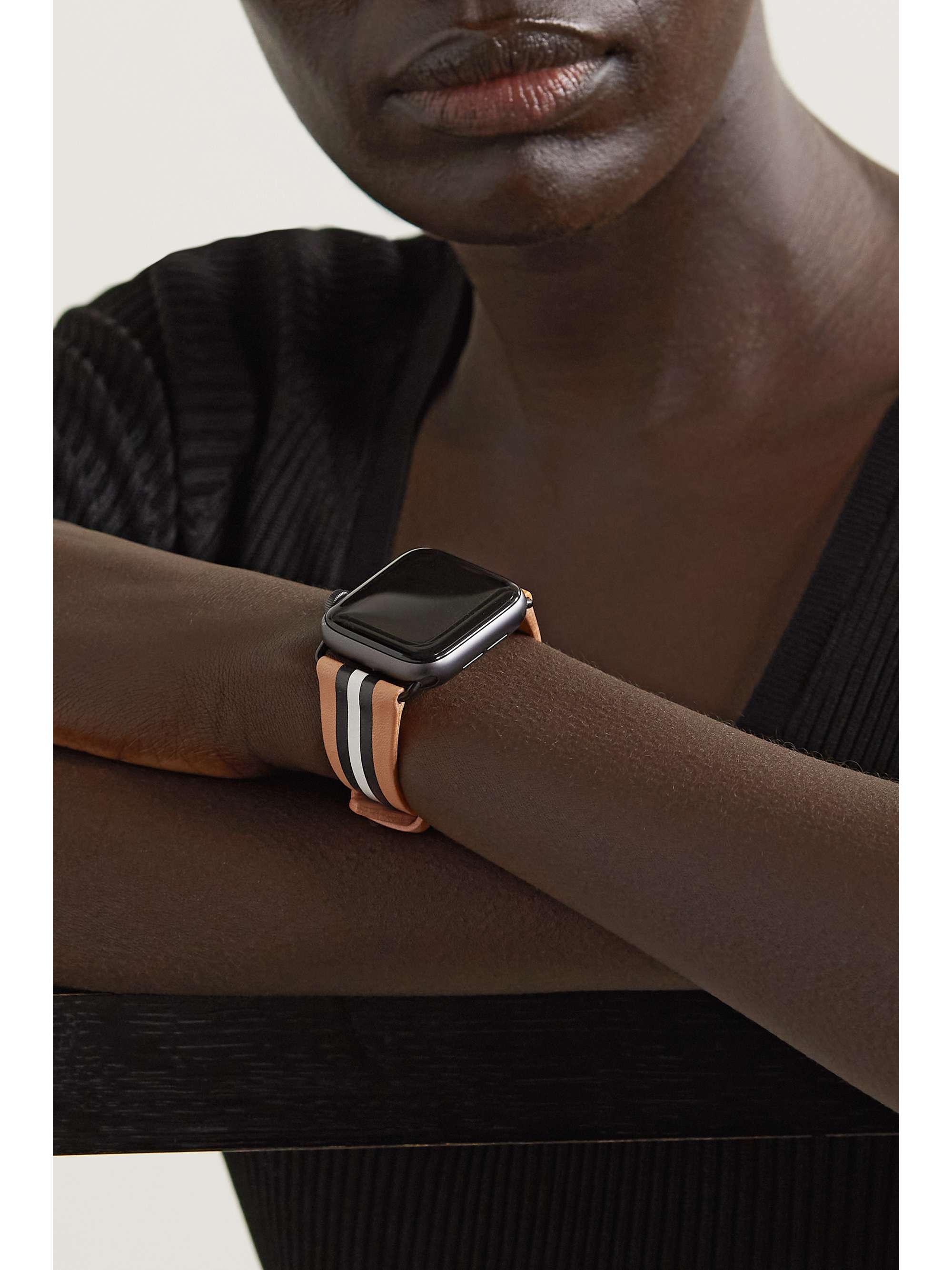 LA CALIFORNIENNE Bracelet de montre en cuir à rayures