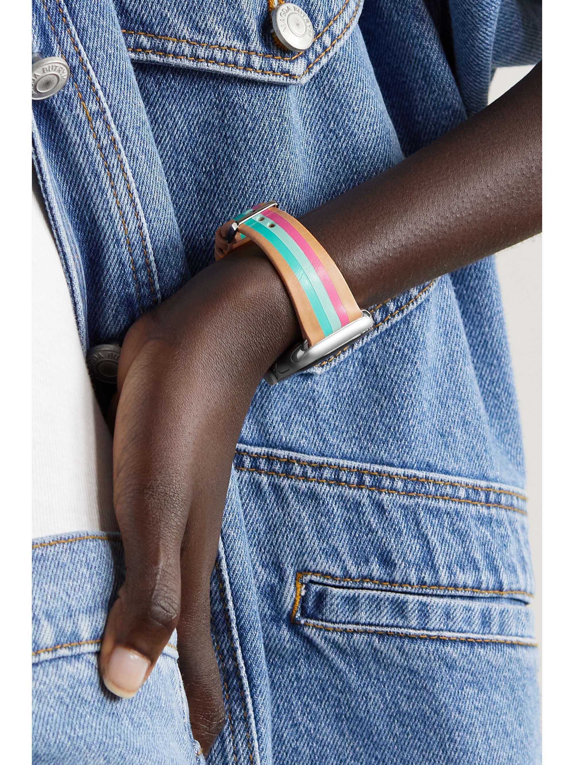 LA CALIFORNIENNE Bracelet de montre en cuir à rayures