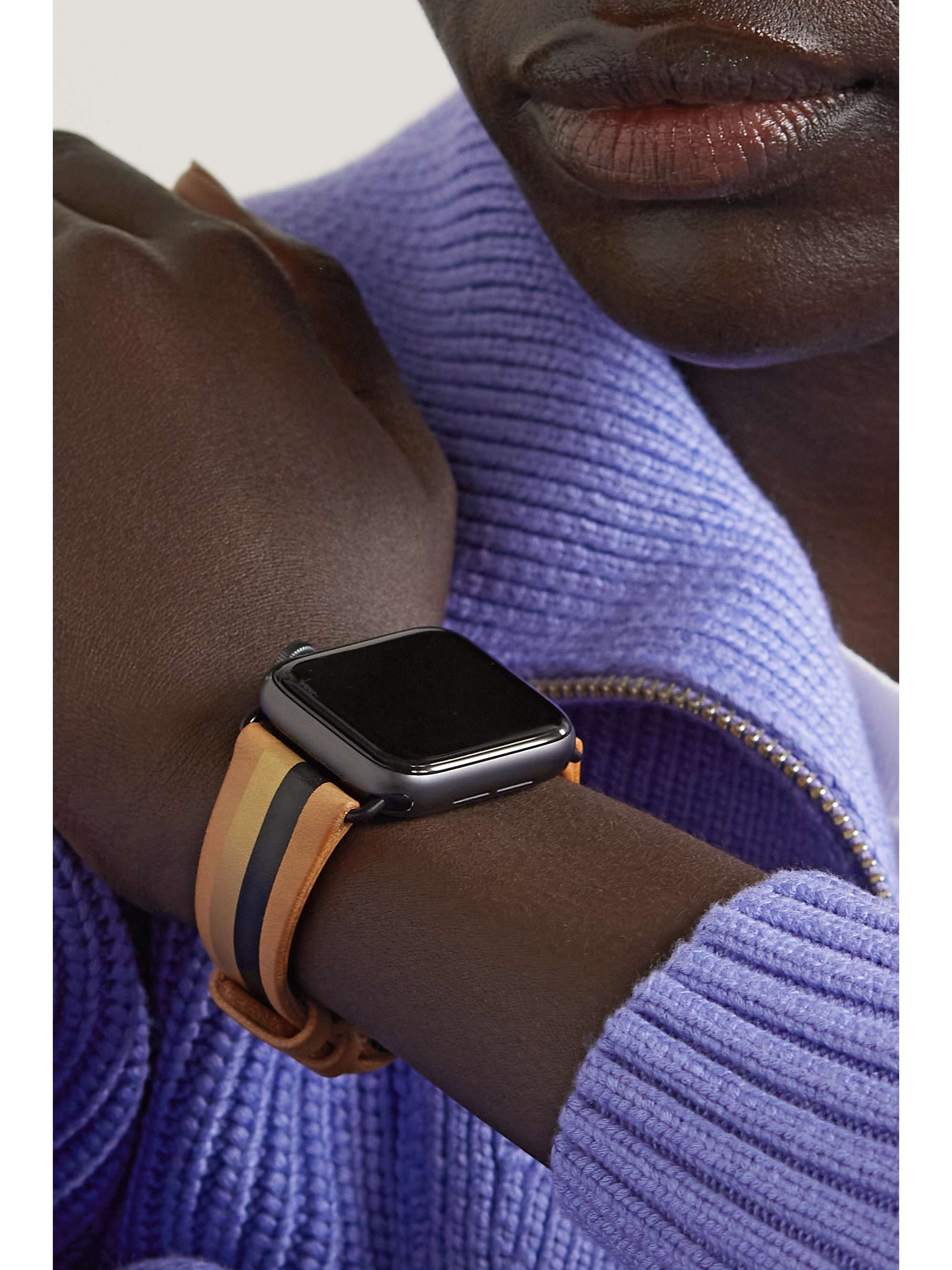 LA CALIFORNIENNE Bracelet de montre en cuir à rayures